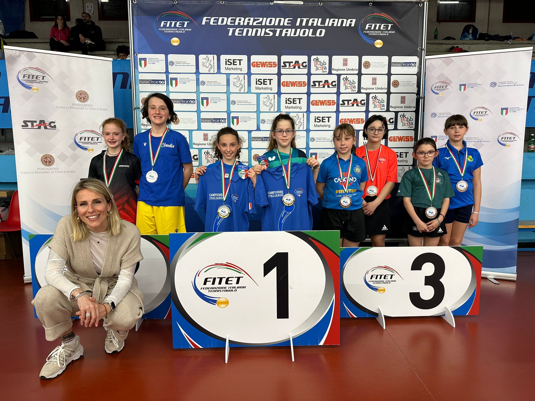 Campionati Italiani Giovanili 2023 podio del doppio femminile Under 11