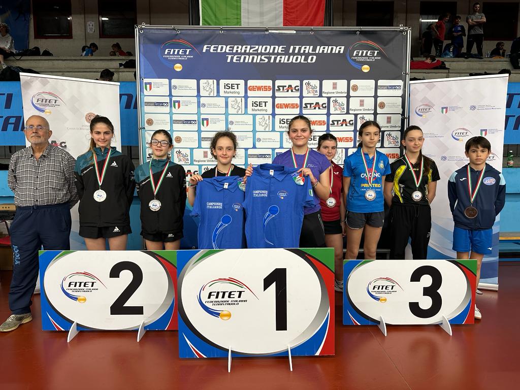 Campionati Italiani Giovanili 2023 podio del doppio femminile Under 13