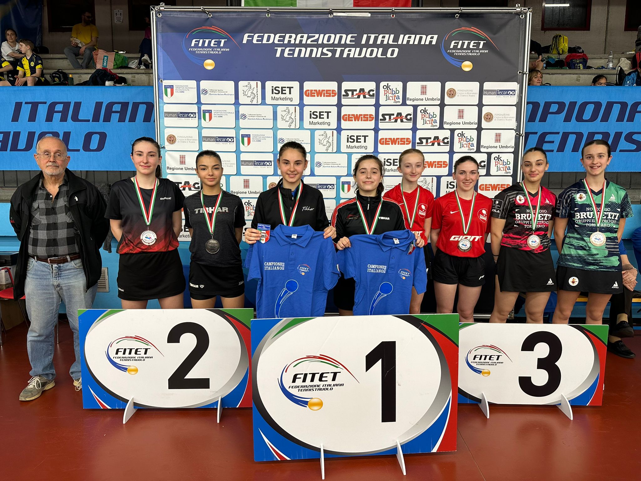 Campionati Italiani Giovanili 2023 podio del doppio femminile Under 15