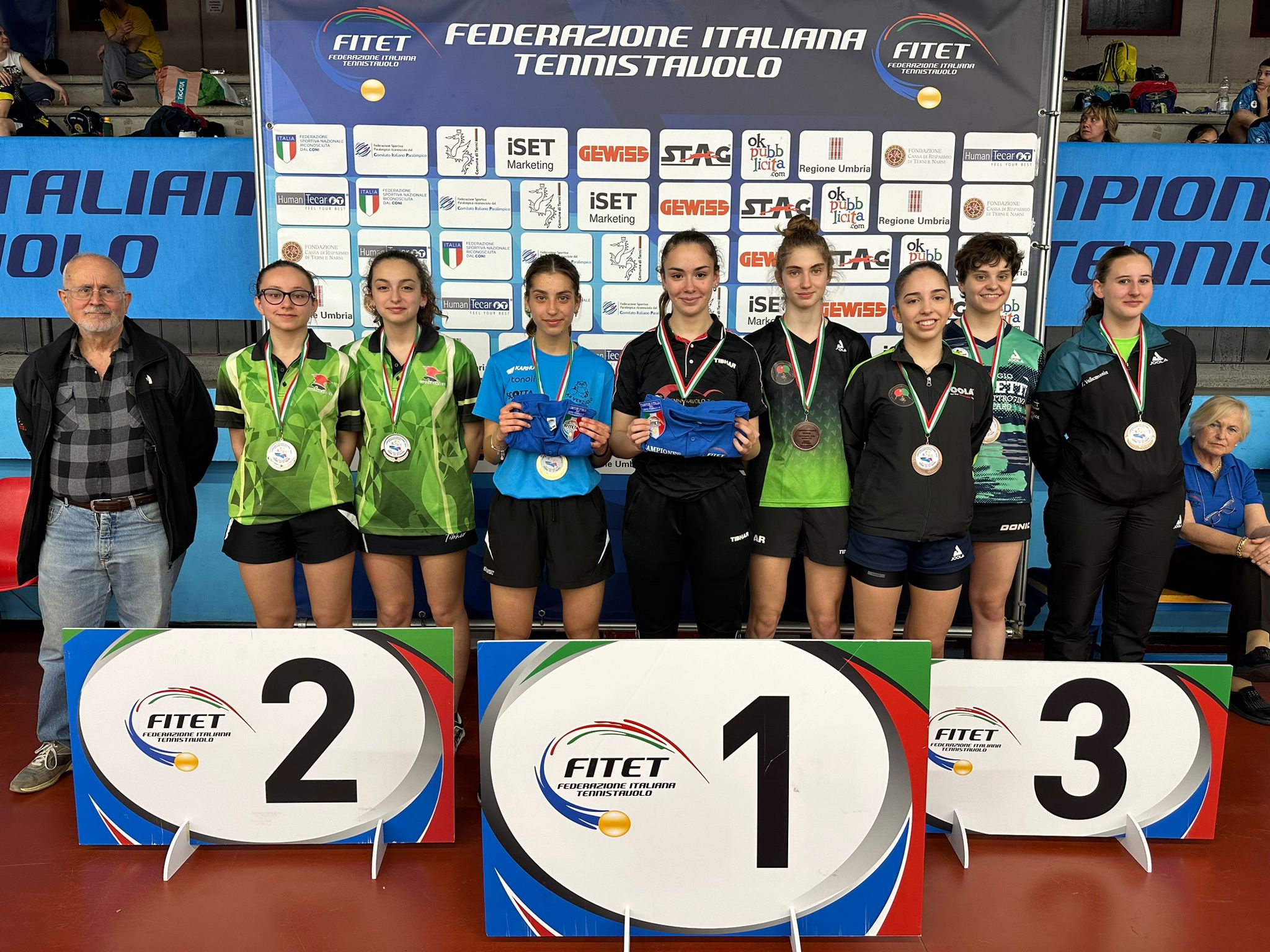 Campionati Italiani Giovanili 2023 podio del doppio femminile Under 17