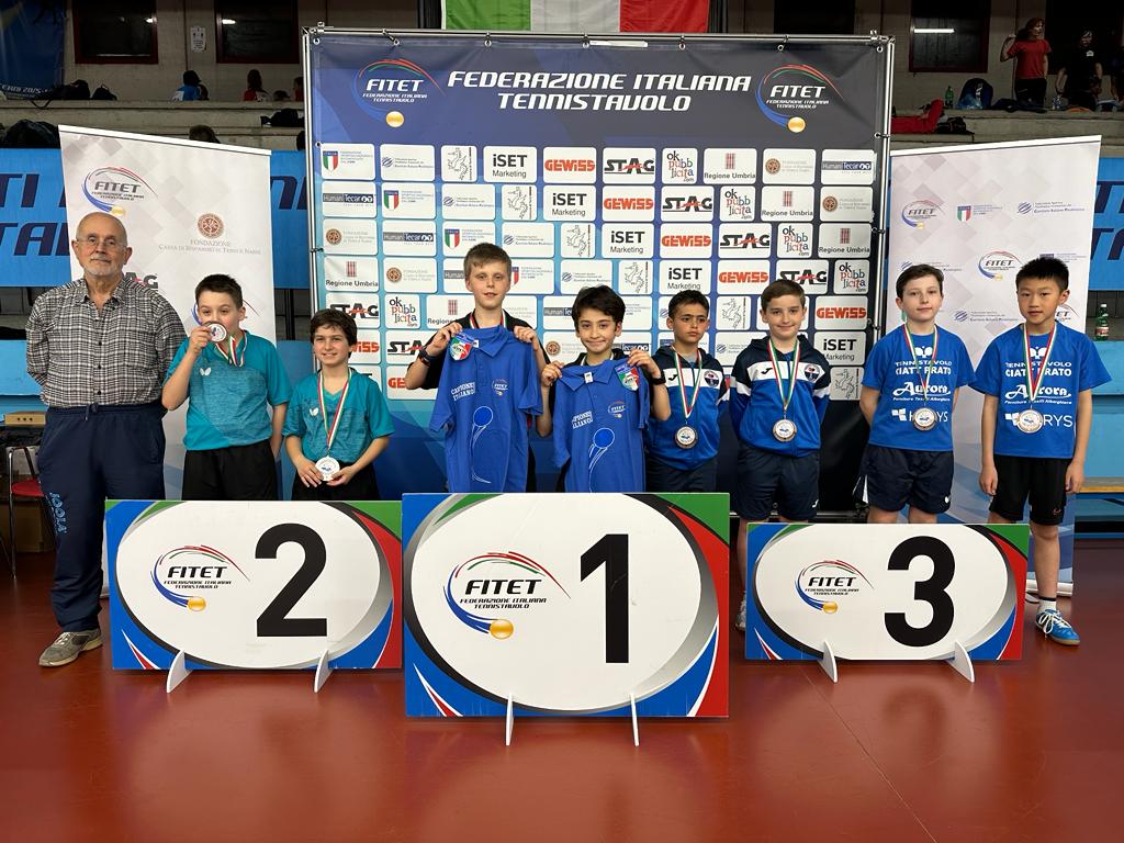 Campionati Italiani Giovanili 2023 podio del doppio maschile Under 11