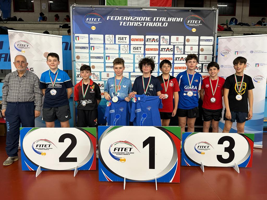 Campionati Italiani Giovanili 2023 podio del doppio maschile Under 13