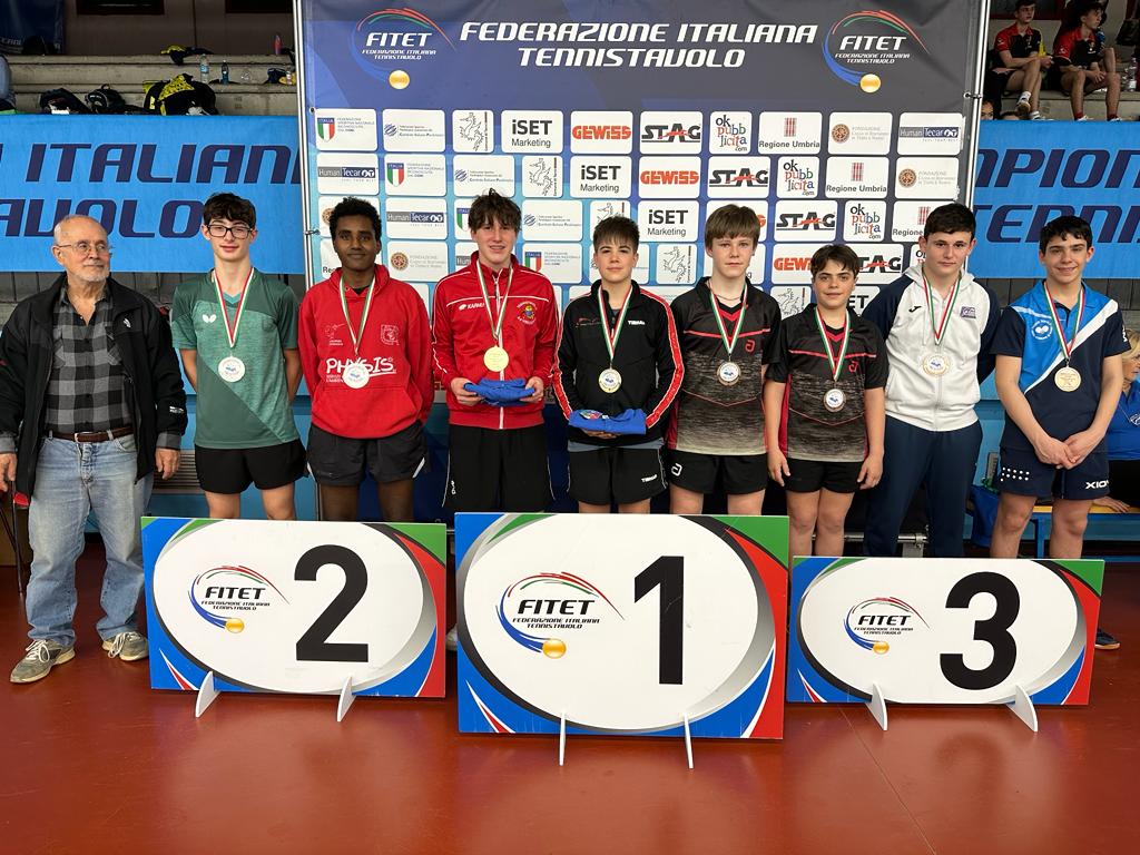 Campionati Italiani Giovanili 2023 podio del doppio maschile Under 15