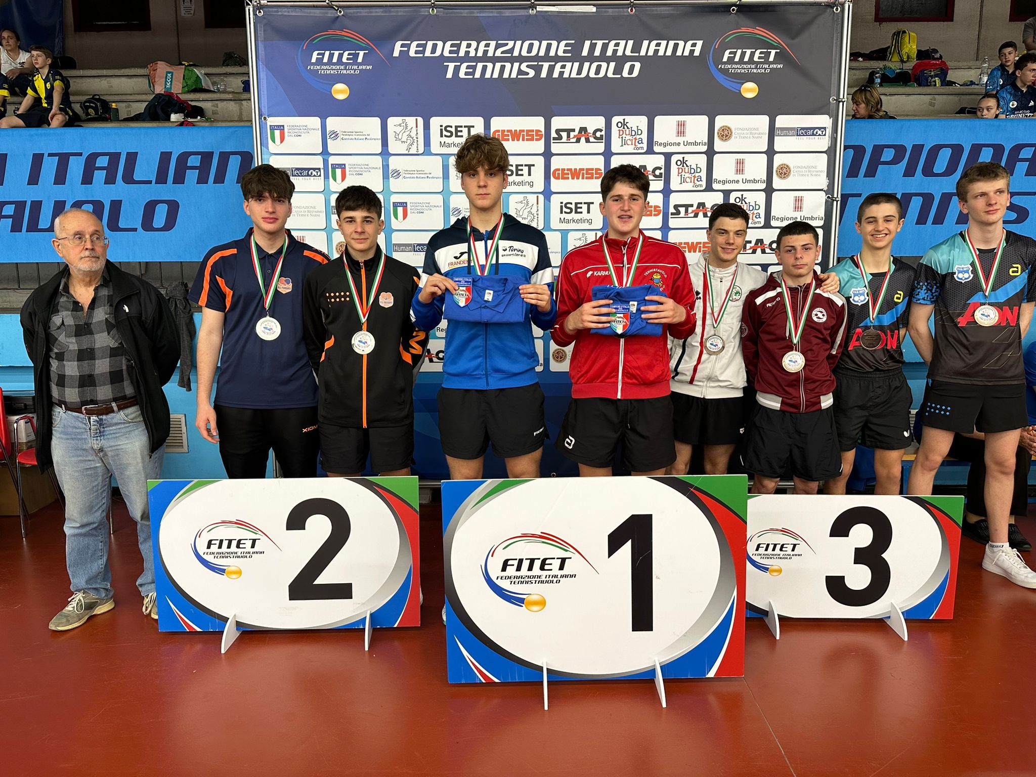 Campionati Italiani Giovanili 2023 podio del doppio maschile Under 17