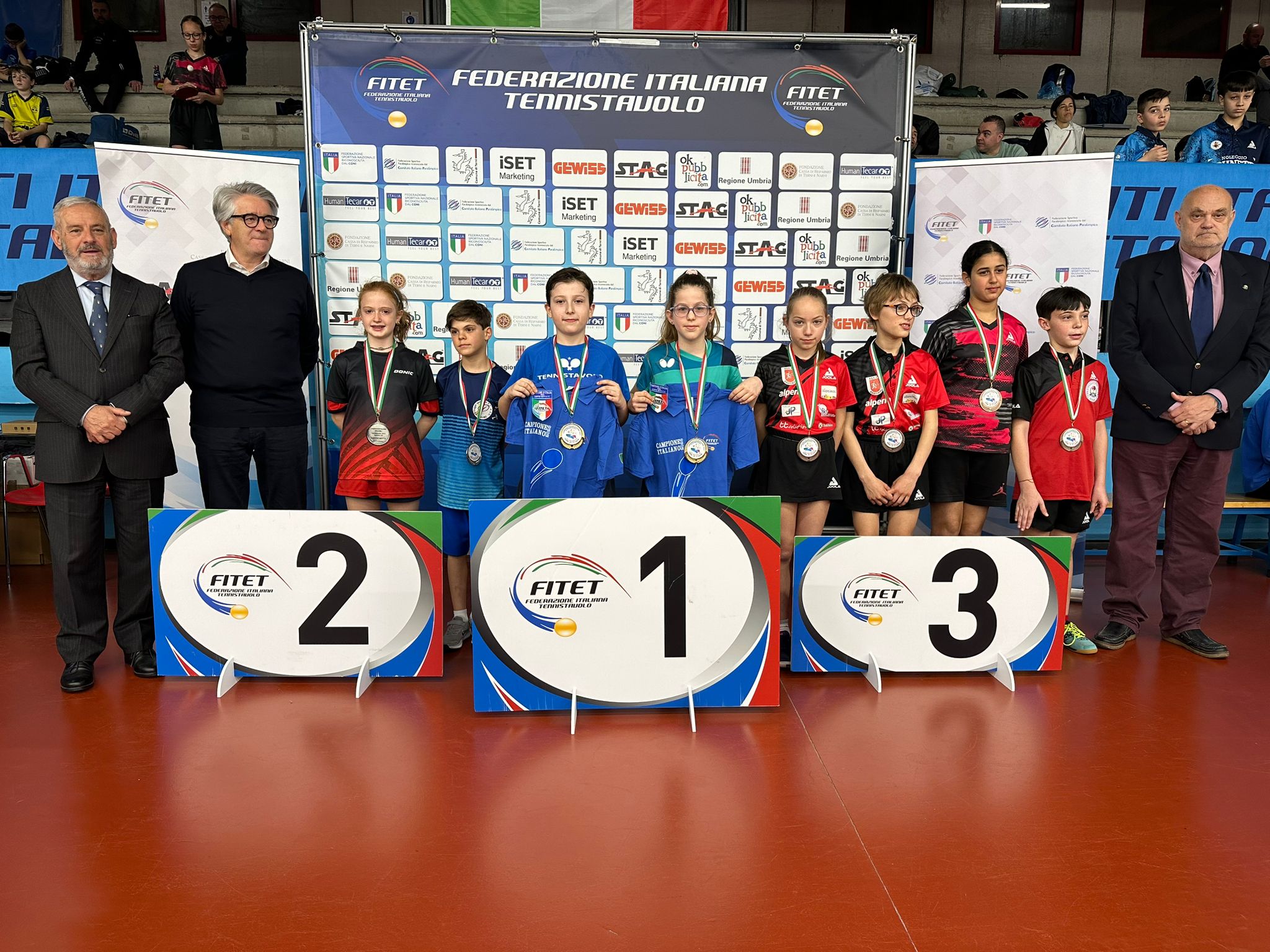 Campionati Italiani Giovanili 2023 podio del doppio misto Under 11