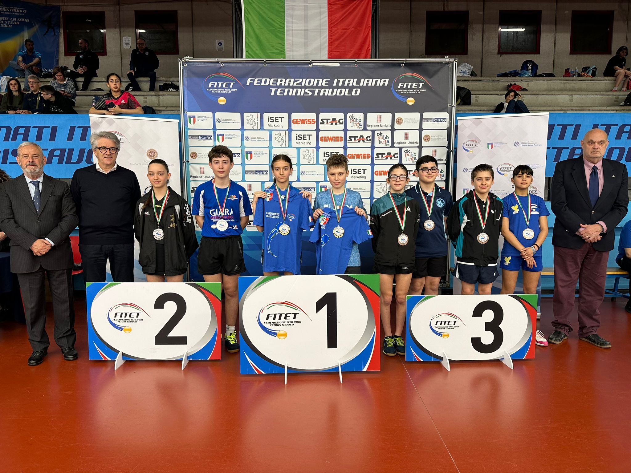 Campionati Italiani Giovanili 2023 podio del doppio misto Under 13