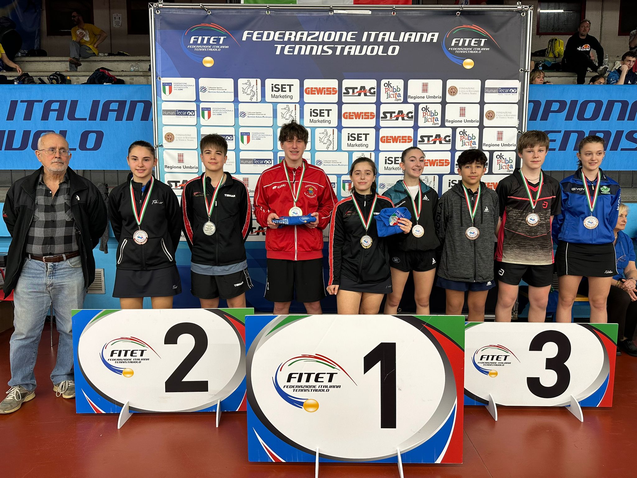 Campionati Italiani Giovanili 2023 podio del doppio misto Under 15