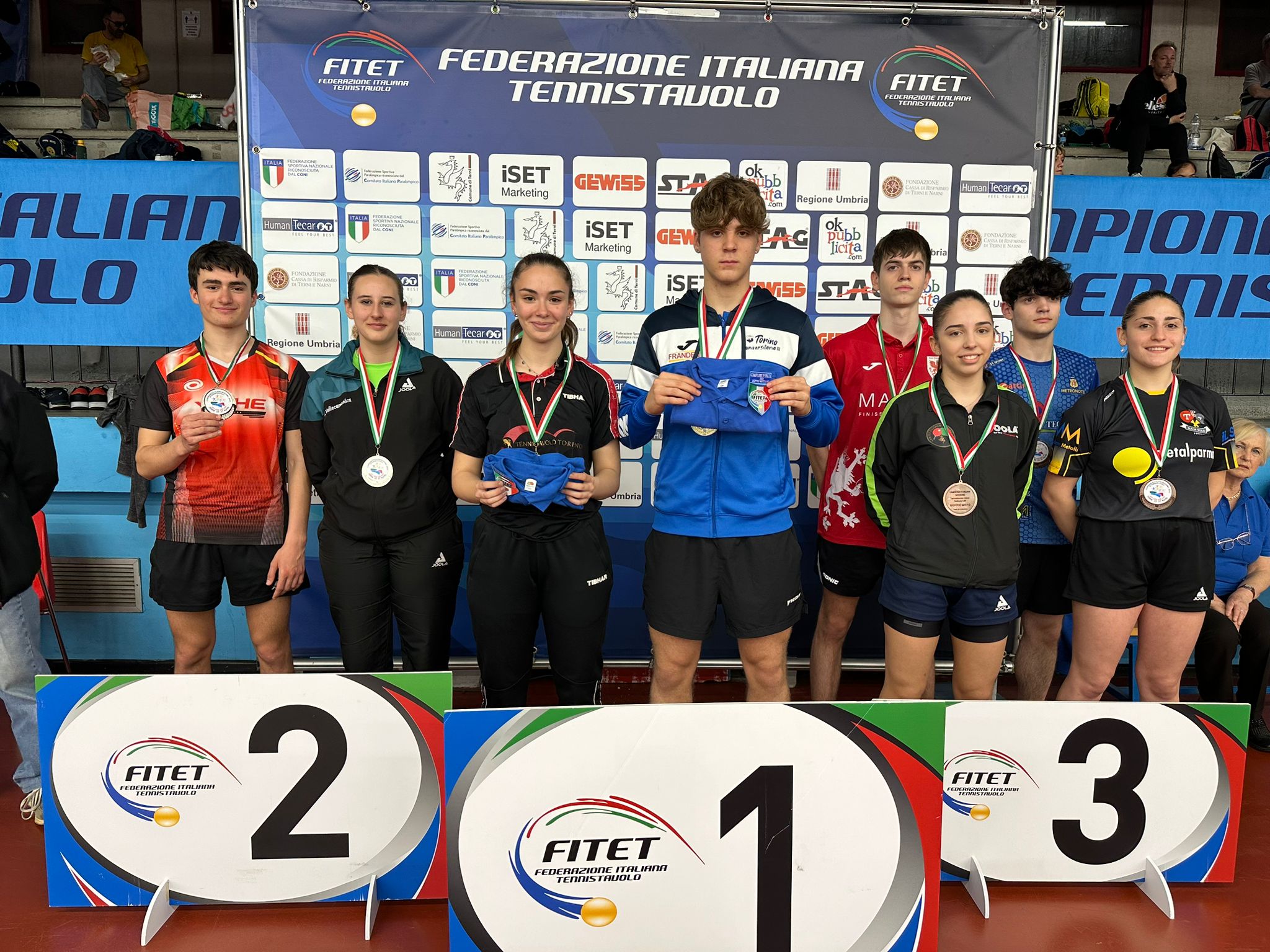 Campionati Italiani Giovanili 2023 podio del doppio misto Under 17