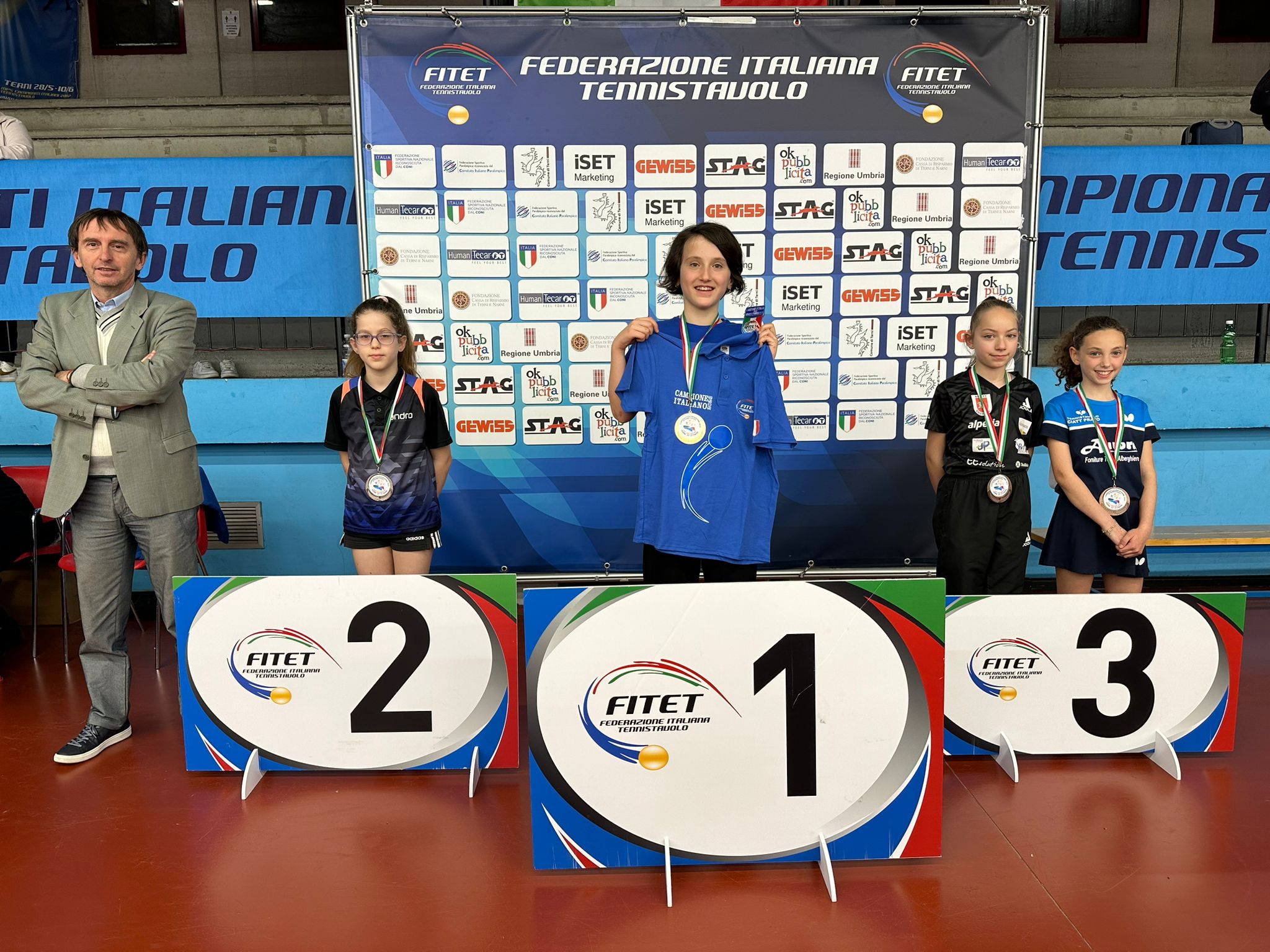 Campionati Italiani Giovanili 2023 podio del singolare femminile Under 11