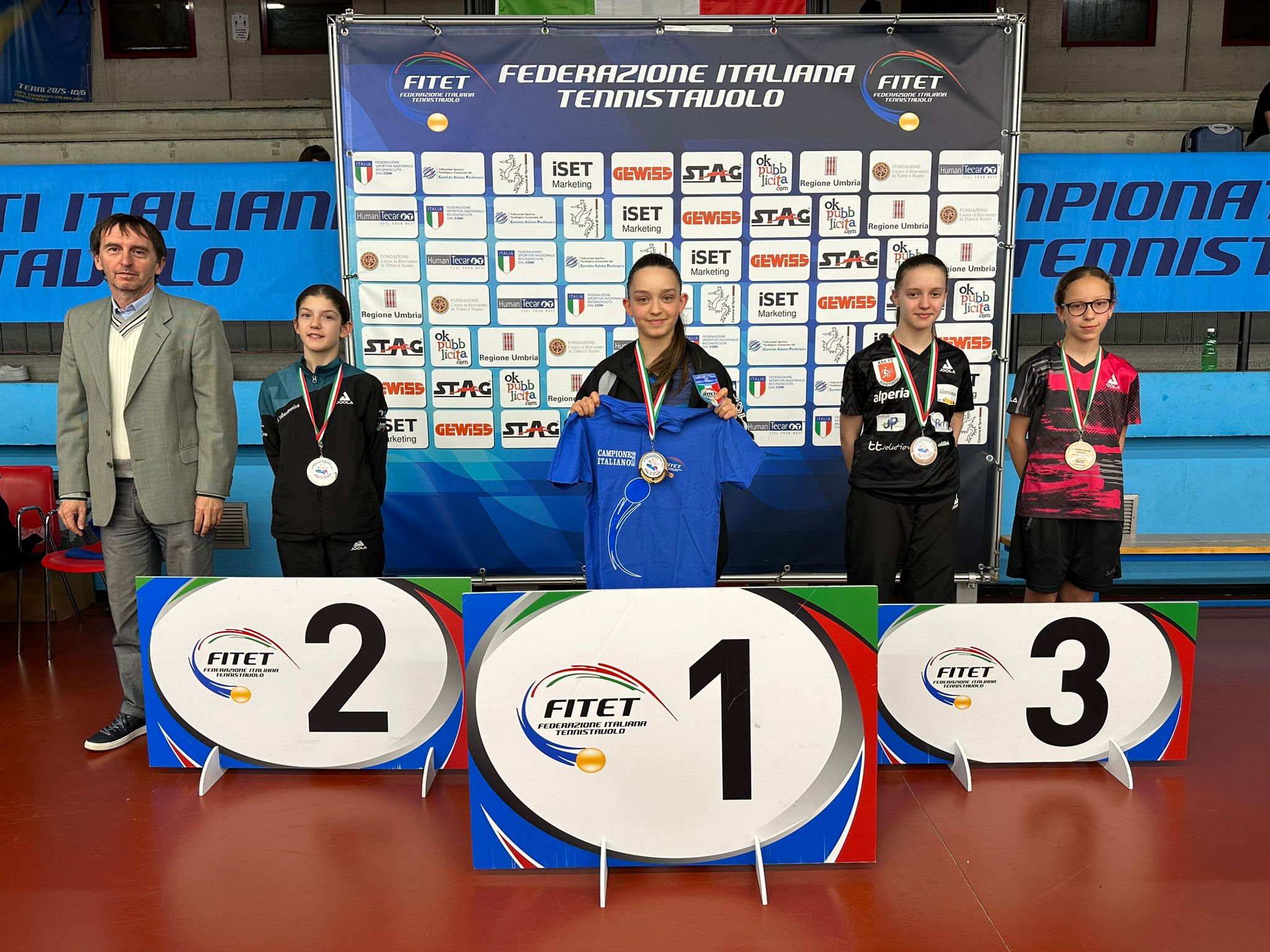 Campionati Italiani Giovanili 2023 podio del singolare femminile Under 13
