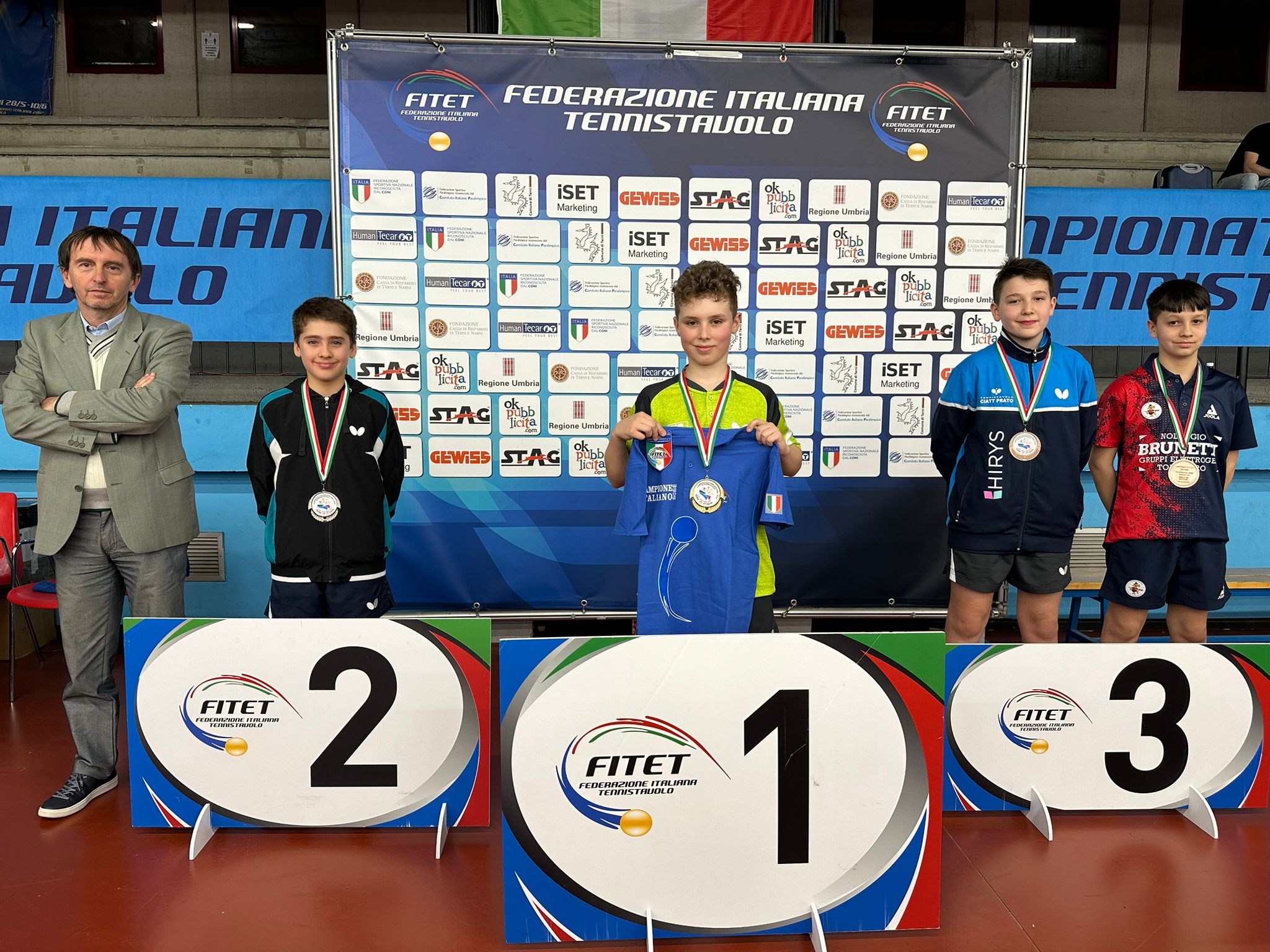 Campionati Italiani Giovanili 2023 podio del singolare maschile Under 13