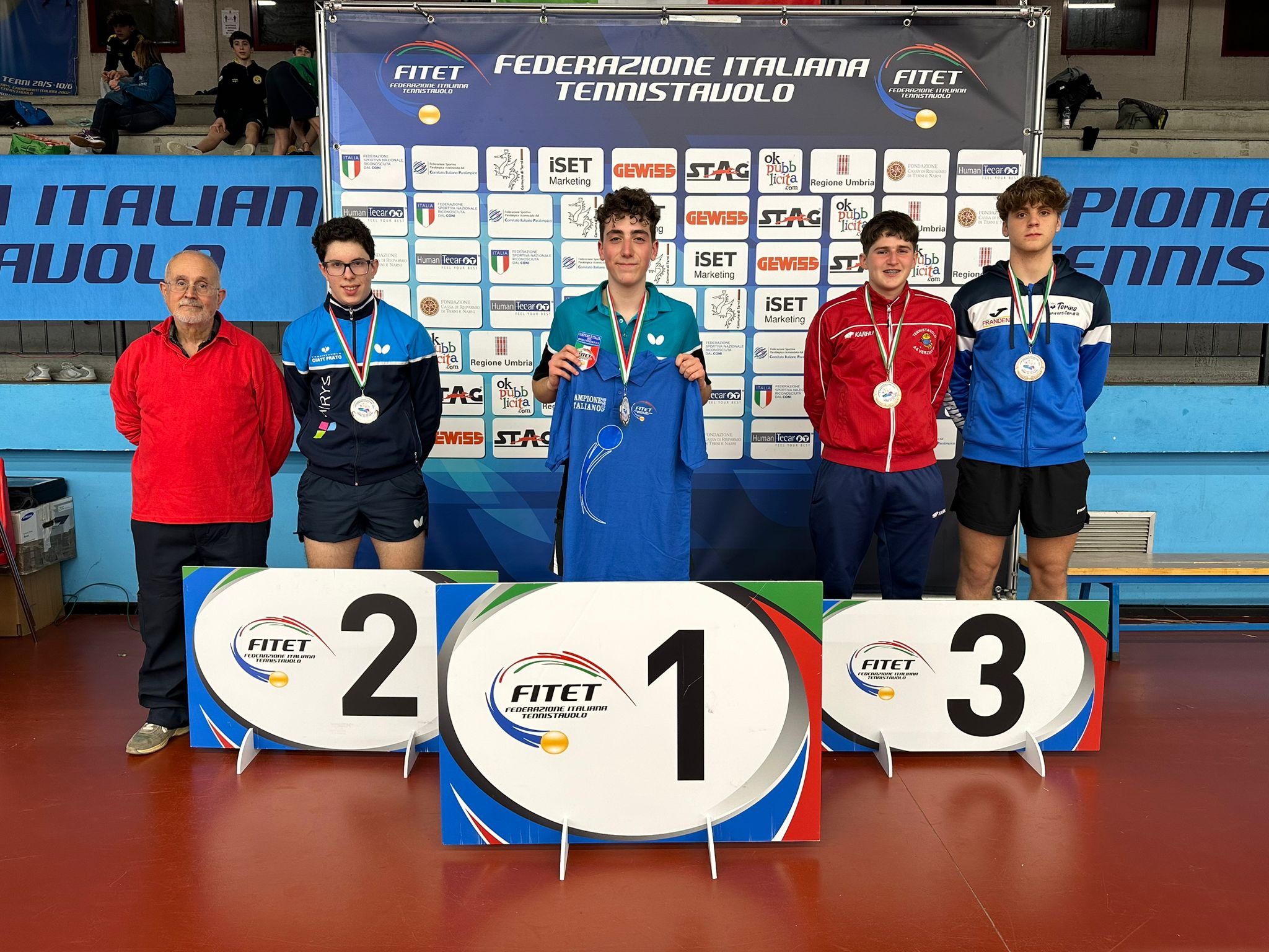 Campionati Italiani Giovanili 2023 podio del singolare maschile Under 17