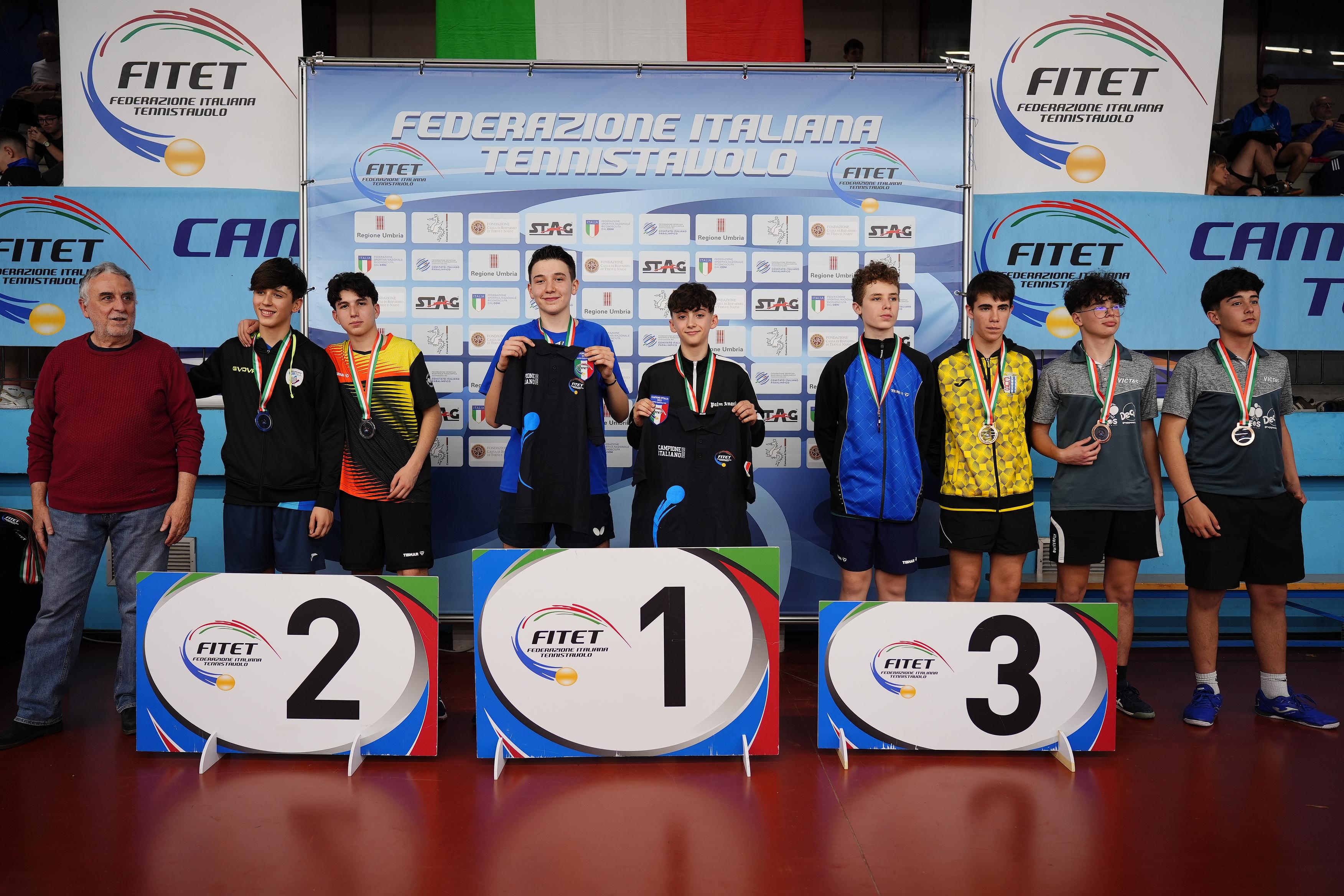 Campionati Italiani Giovanili 2025 podio del doppio maschile Under 15