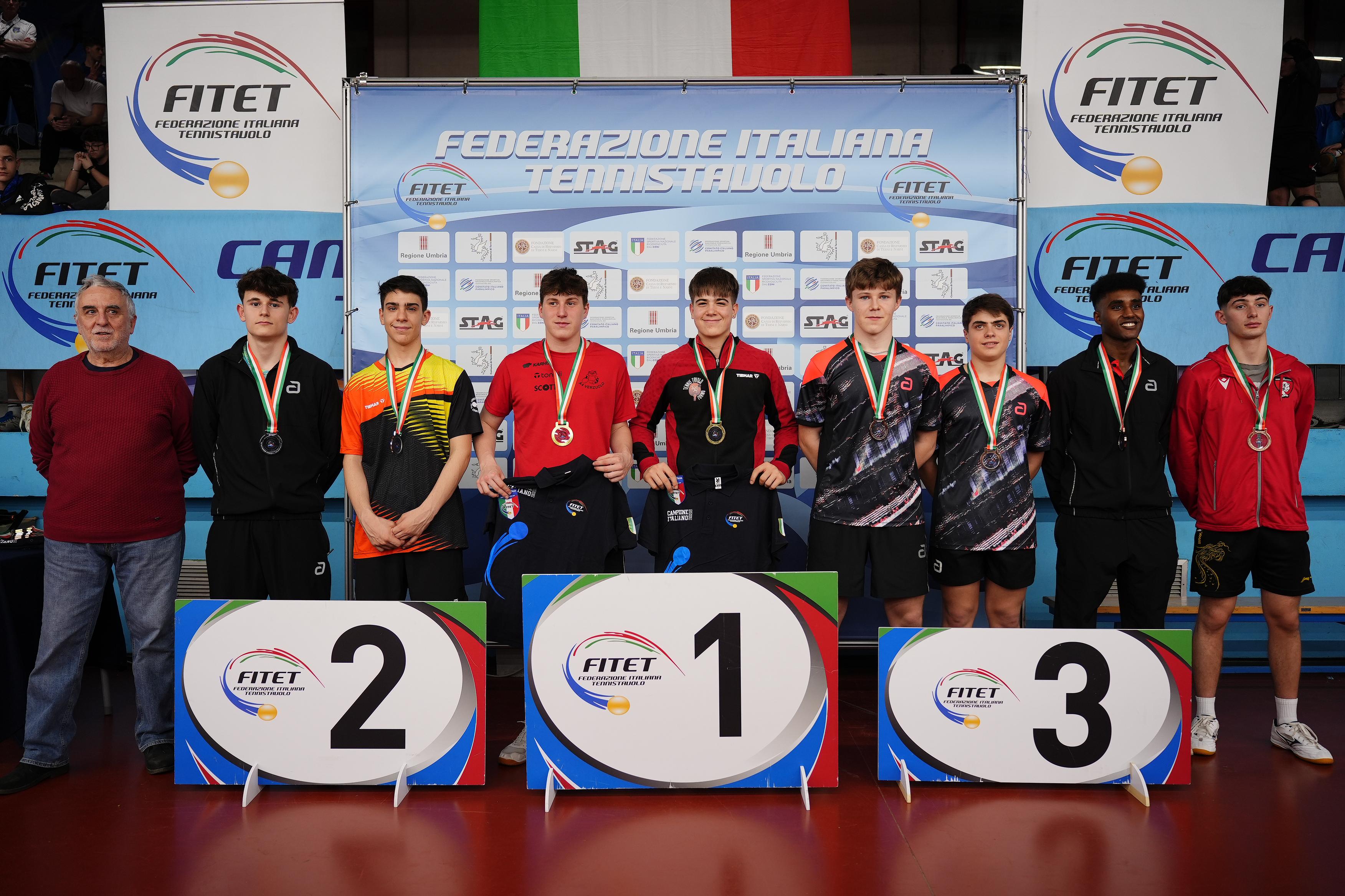 Campionati Italiani Giovanili 2025 podio del doppio maschile Under 17