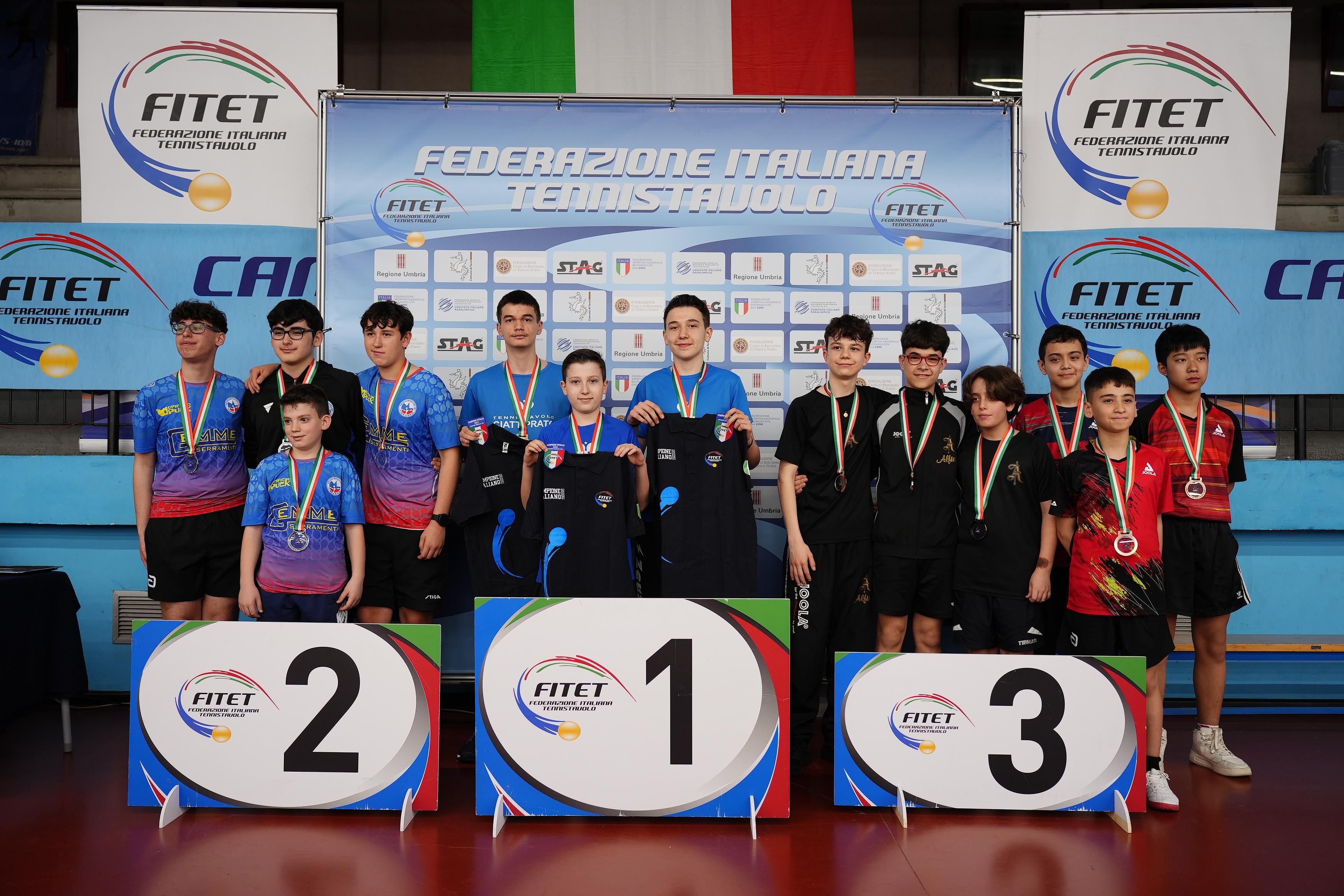 Campionati Italiani Giovanili 2025 podio della gara a squadre maschile Under 15