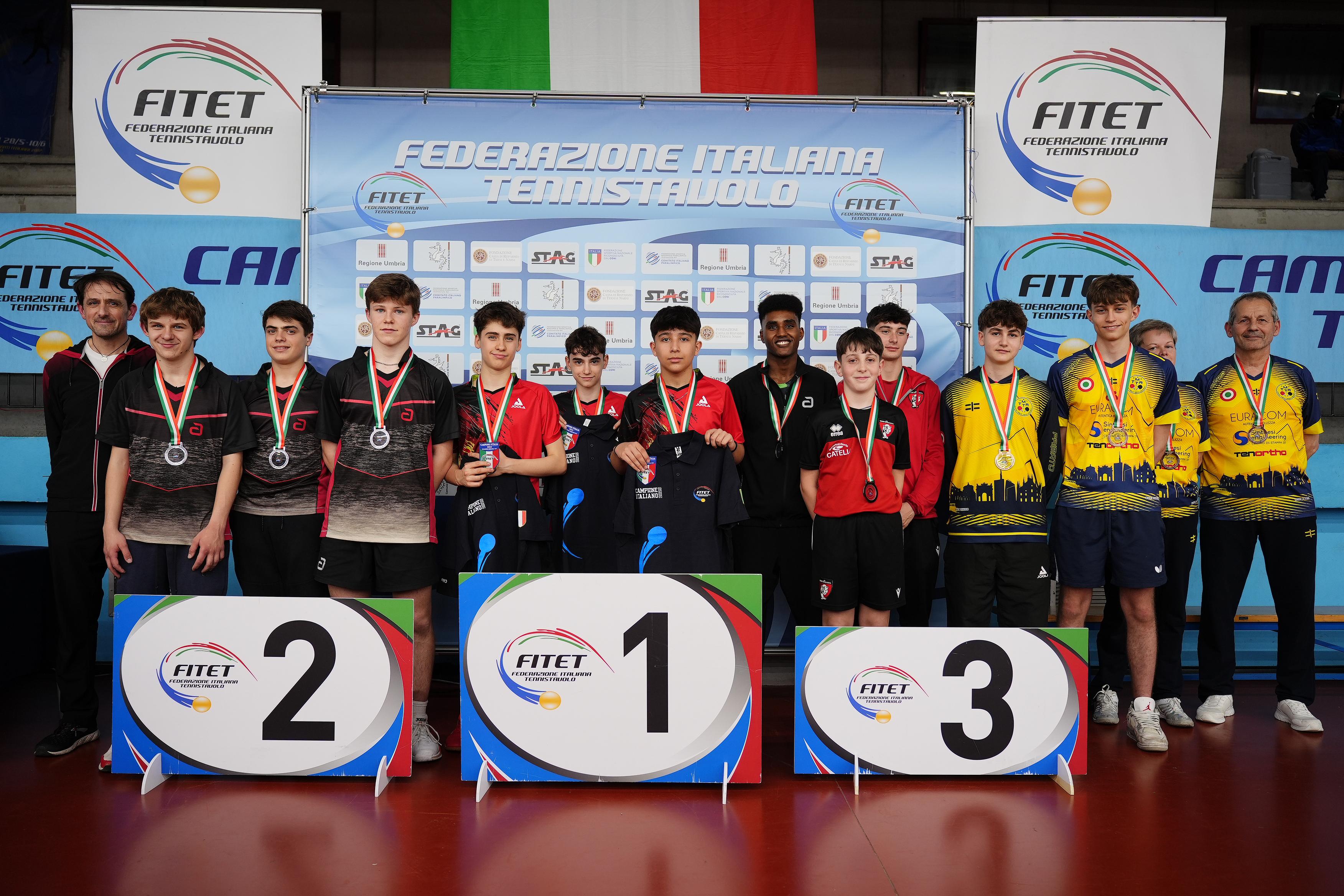 Campionati Italiani Giovanili 2025 podio della gara a squadre maschile Under 17