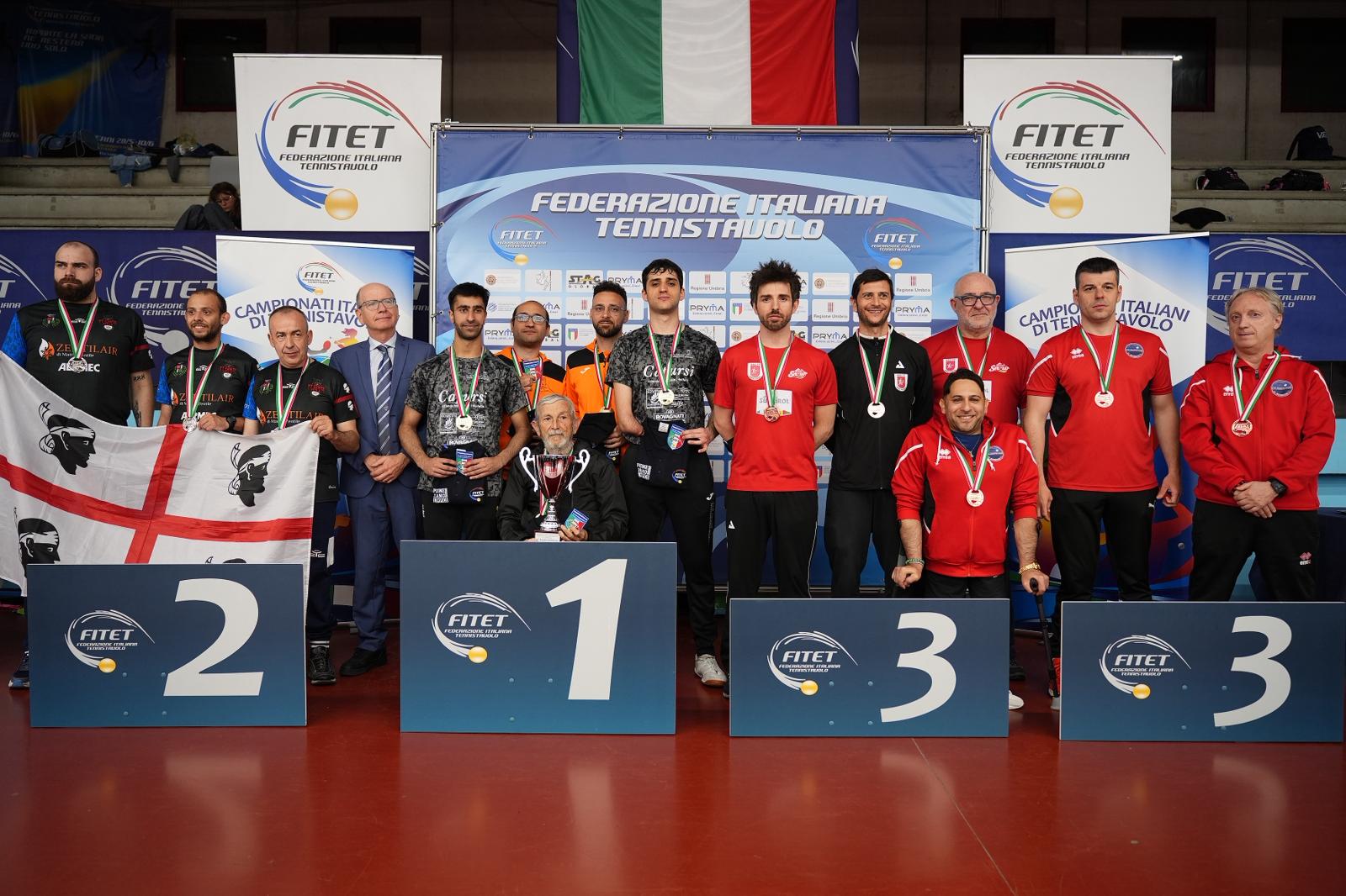 Campionati Italiani Giovanili 2026 podio della gara a squadre paralimpica di classe 6 10