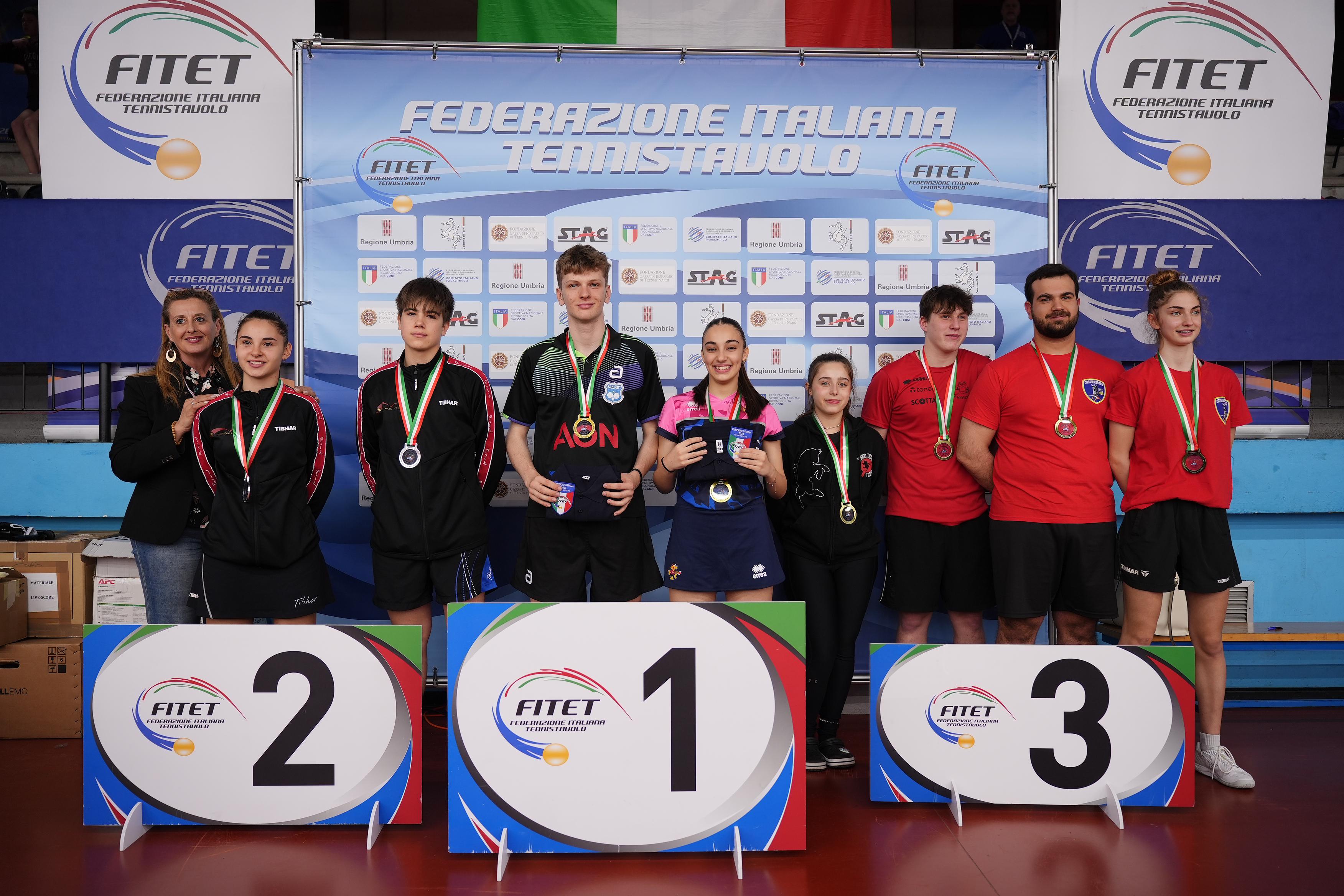 Campionati Italiani Giovanili U17 U15 U13 e U11 2024 podio del doppio misto Under 17