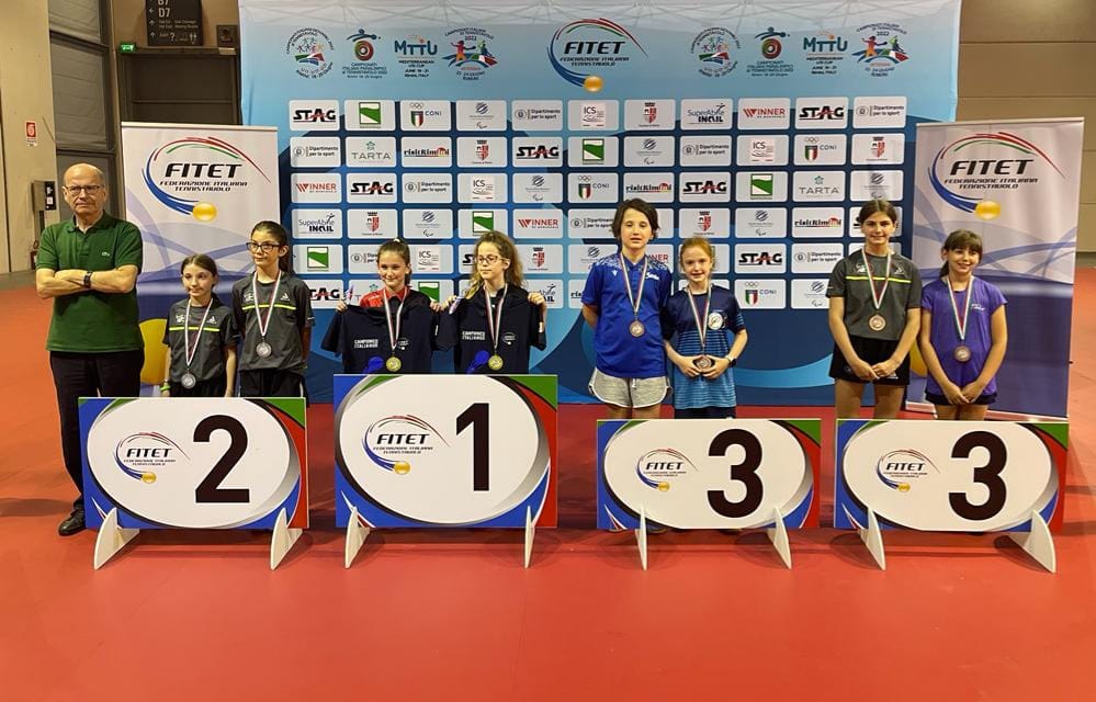 Campionati Italiani Giovanili Under 21 Under 17 e Under 11 podio del doppio femminile Under 11