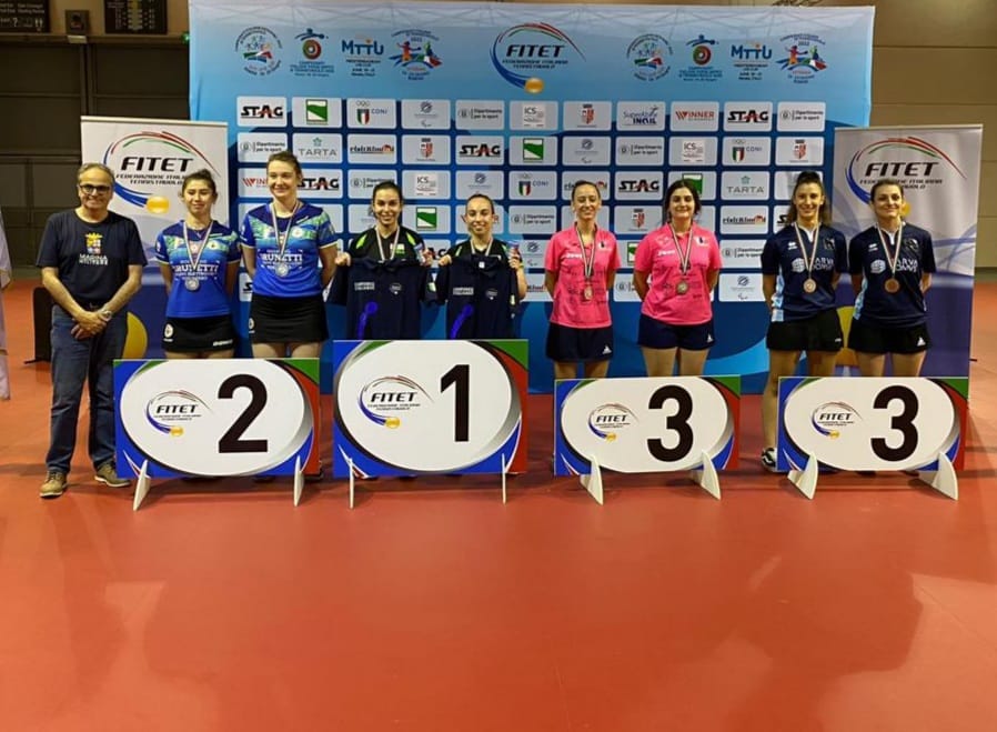 Campionati Italiani Giovanili Under 21 Under 17 e Under 11 podio del doppio femminile Under 21