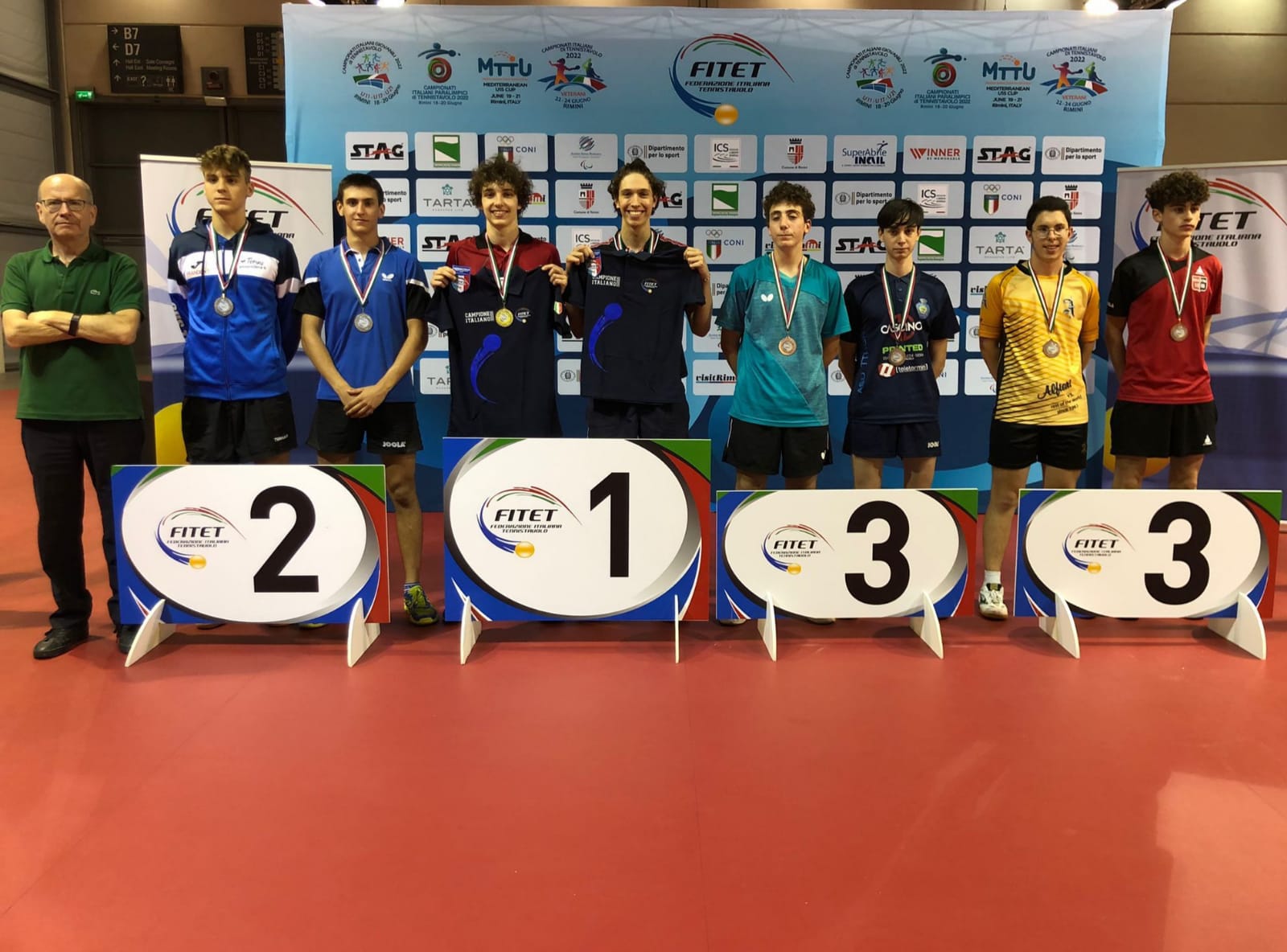 Campionati Italiani Giovanili Under 21 Under 17 e Under 11 podio del doppio maschile Under 17