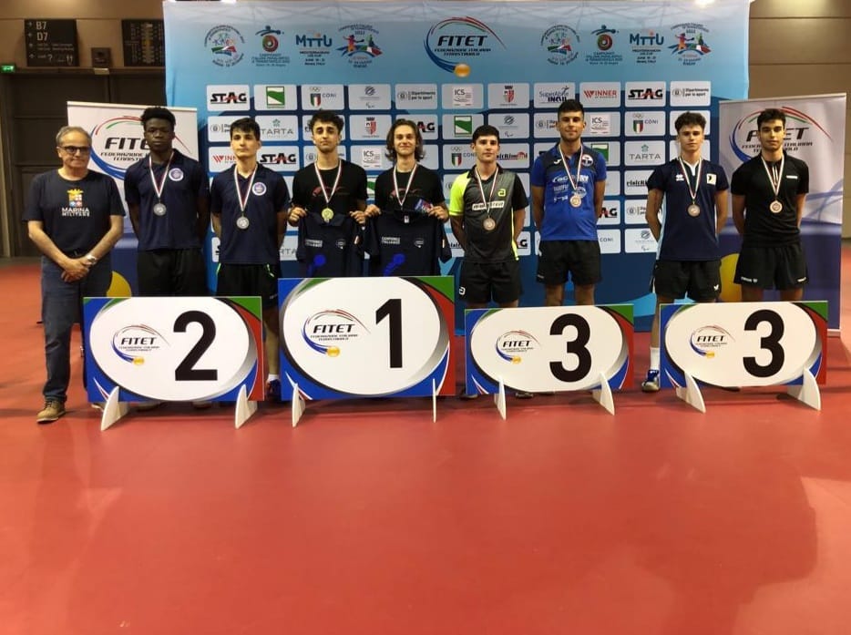 Campionati Italiani Giovanili Under 21 Under 17 e Under 11 podio del doppio maschile Under 21