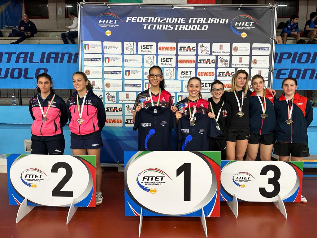 Campionati Italiani Giovanili Under 21 e Under 19 2023 podio doppio femminile Under 19