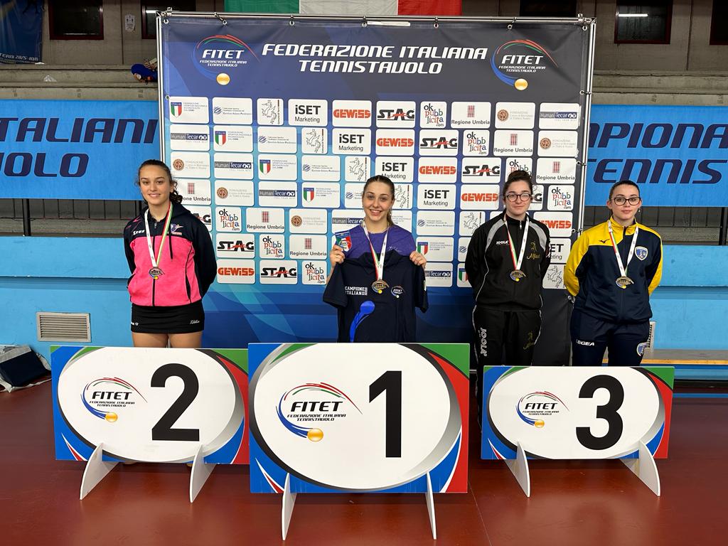 Campionati Italiani Giovanili Under 21 e Under 19 2023 podio singolare femminile Under 19