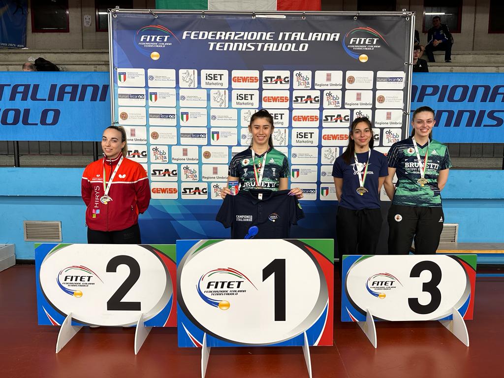 Campionati Italiani Giovanili Under 21 e Under 19 2023 podio singolare femminile Under 21