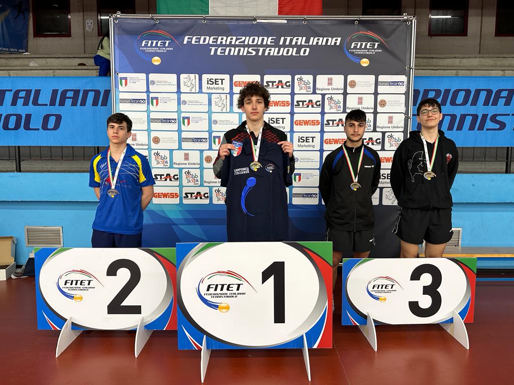 Campionati Italiani Giovanili Under 21 e Under 19 2023 podio singolare maschile Under 19