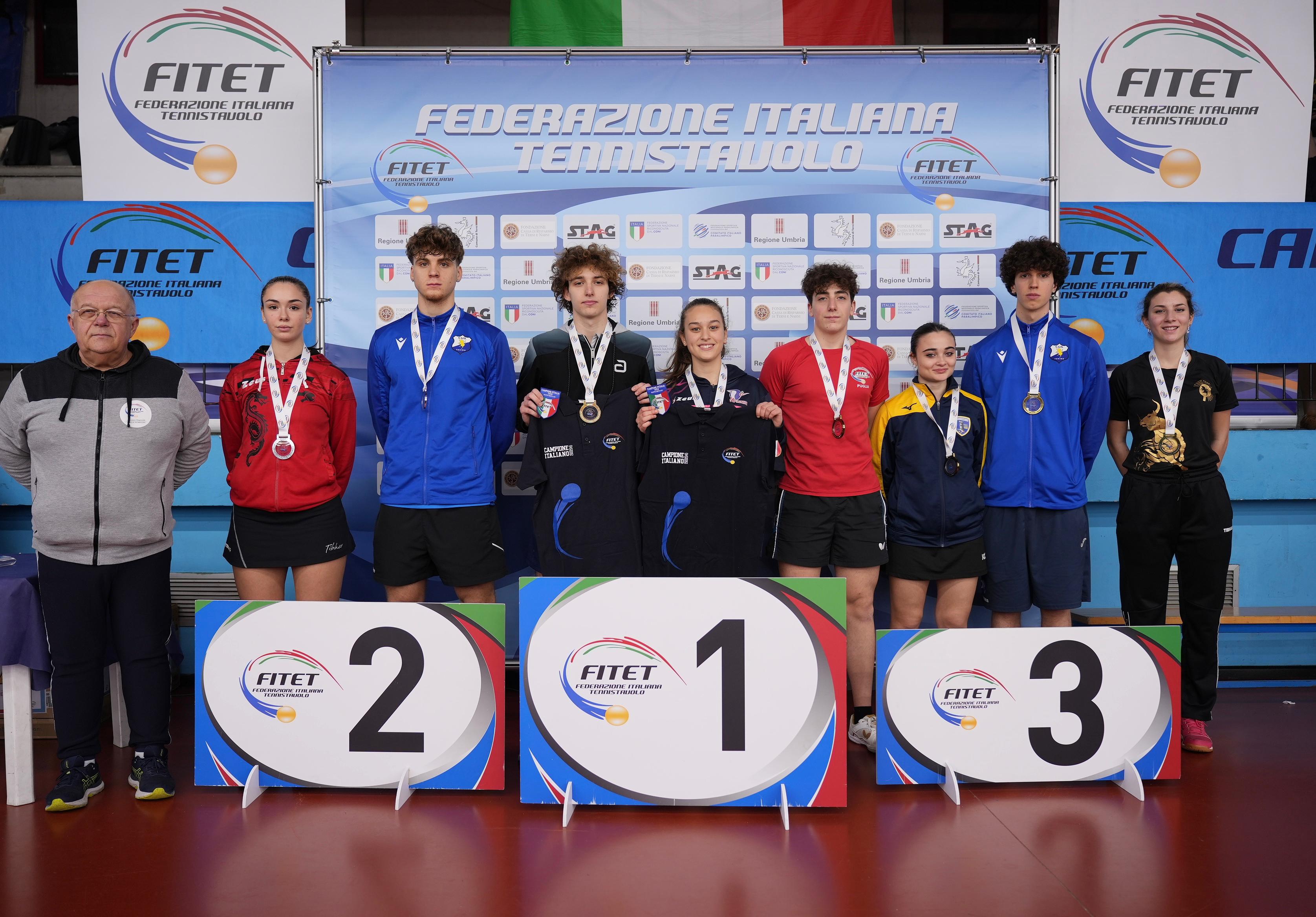 Campionati Italiani Giovanili Under 21 e Under 19 2024 podio del doppio misto Under 19