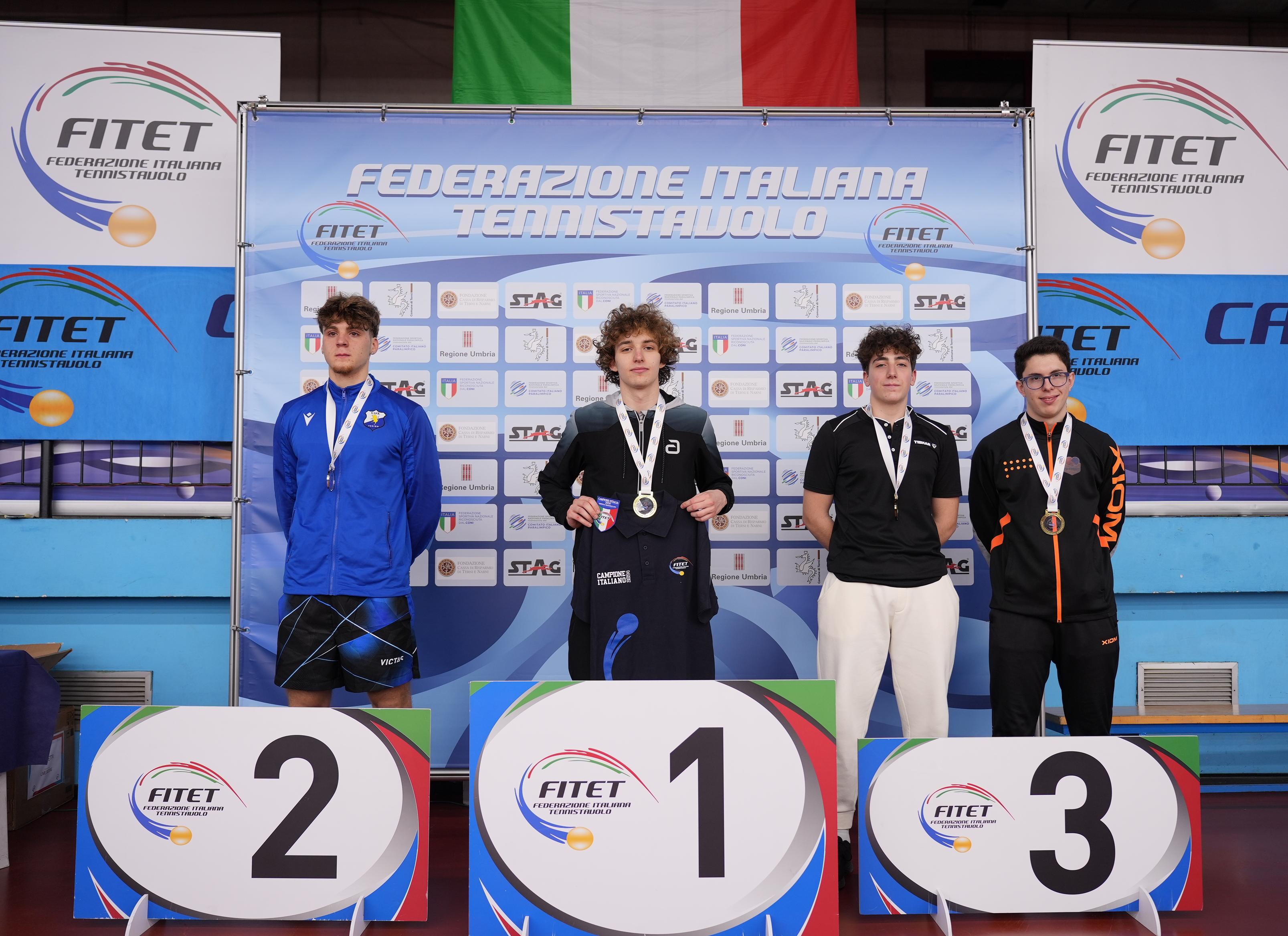 Campionati Italiani Giovanili Under 21 e Under 19 2024 podio del singolare maschile Under 19
