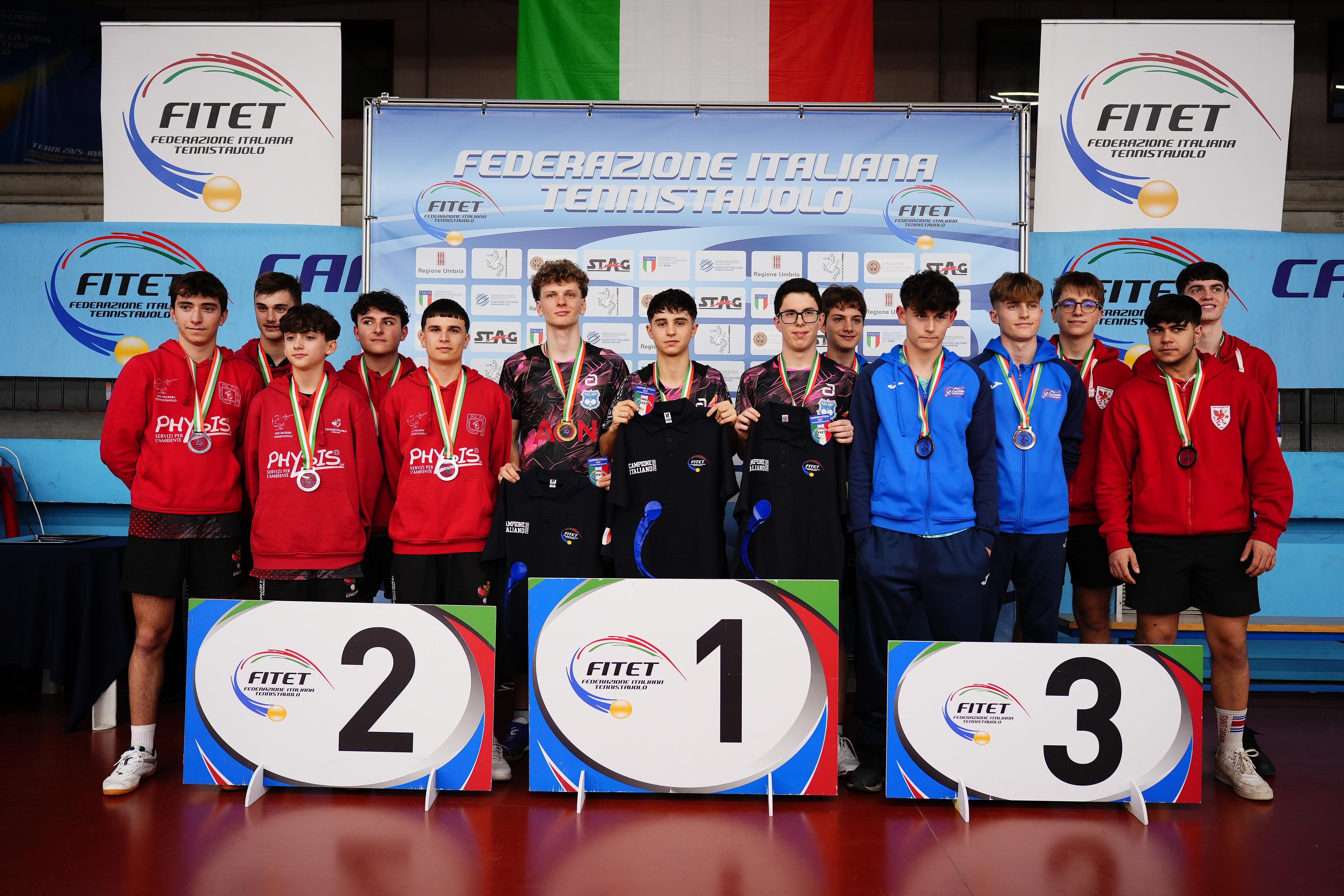 Campionati Italiani Giovanili Under 21 e Under 19 2025 podio a squadre maschile Under 19