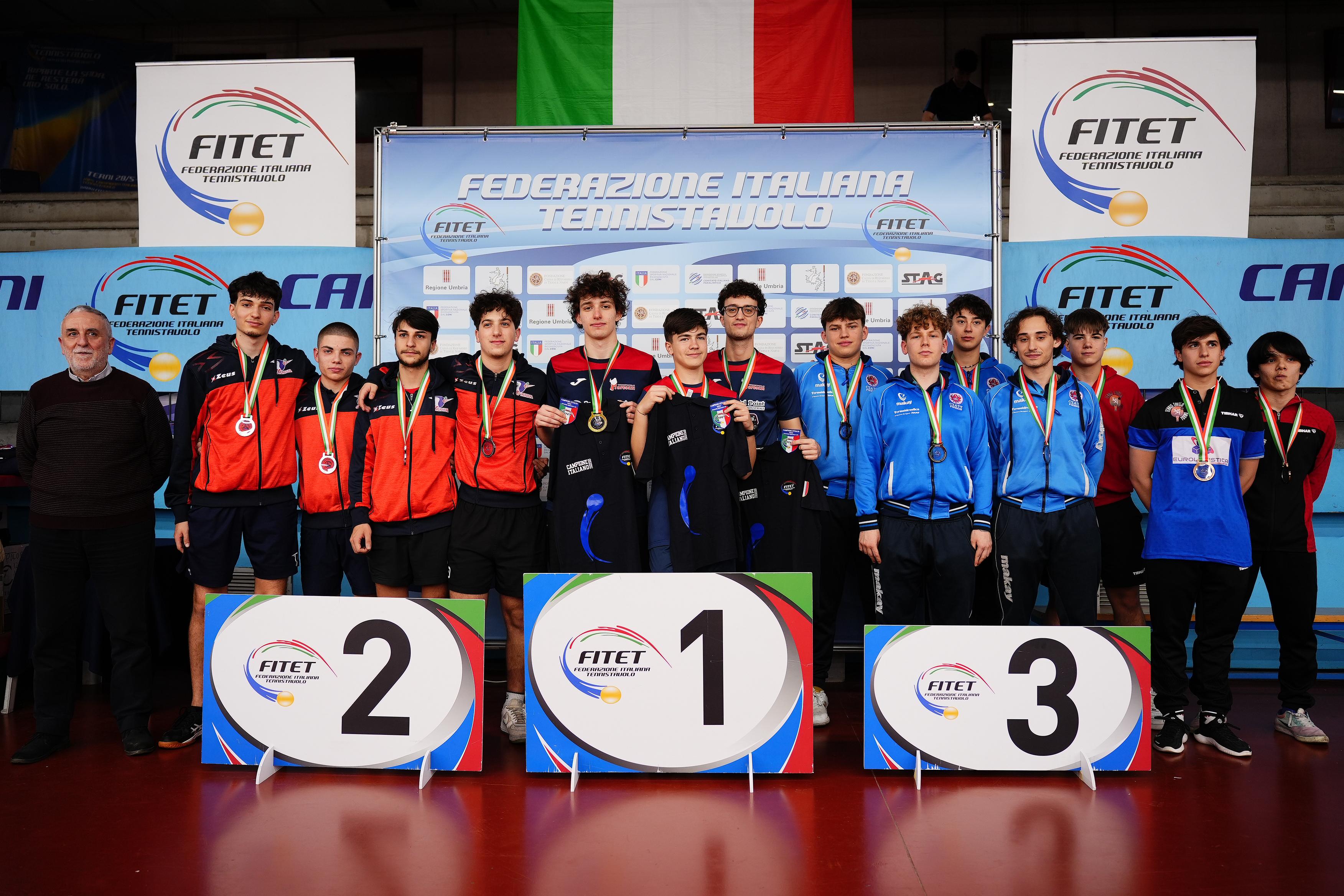 Campionati Italiani Giovanili Under 21 e Under 19 2025 podio a squadre maschile Under 21