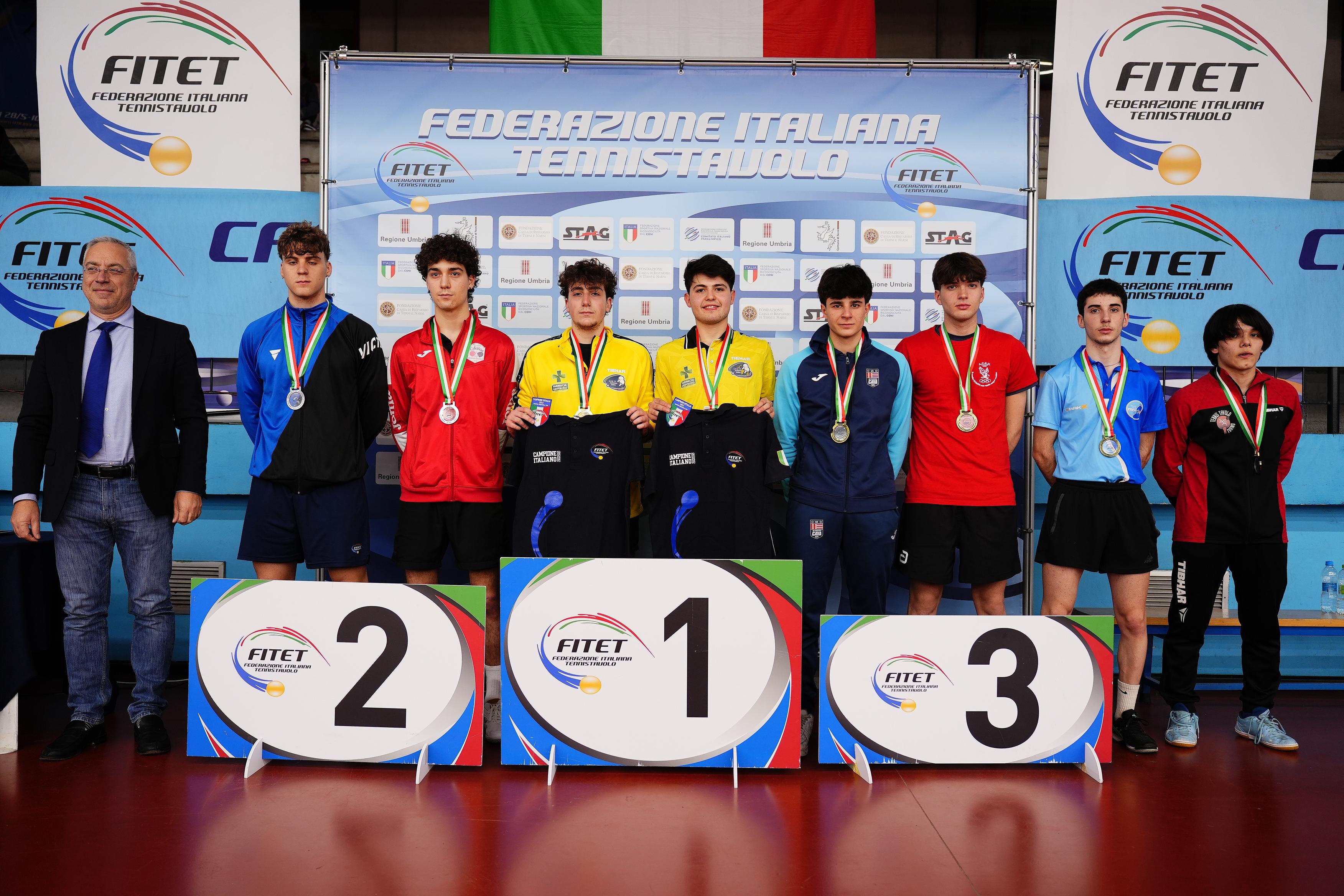 Campionati Italiani Giovanili Under 21 e Under 19 2025 podio del doppio maschile Under 19