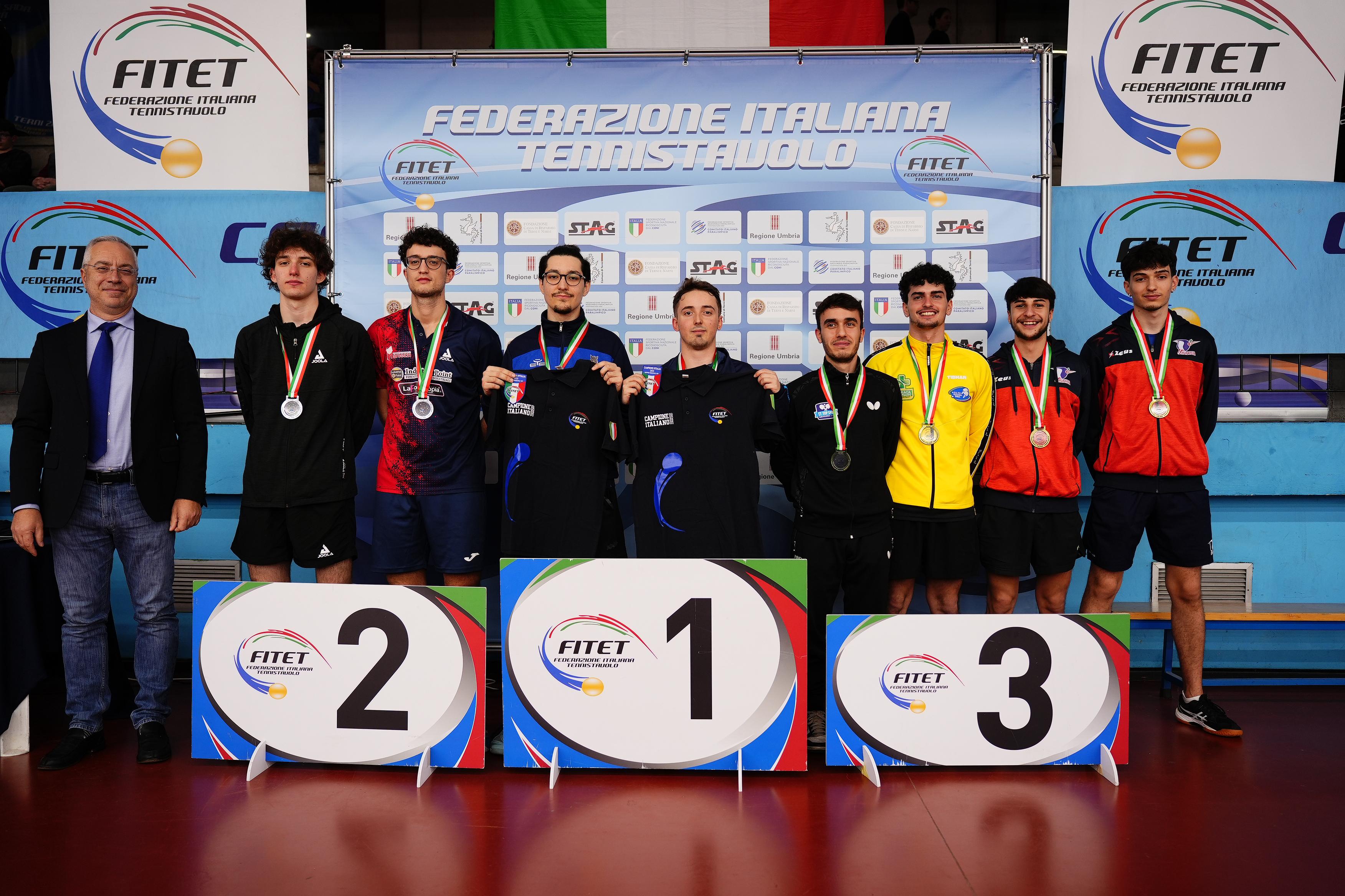 Campionati Italiani Giovanili Under 21 e Under 19 2025 podio del doppio maschile Under 21