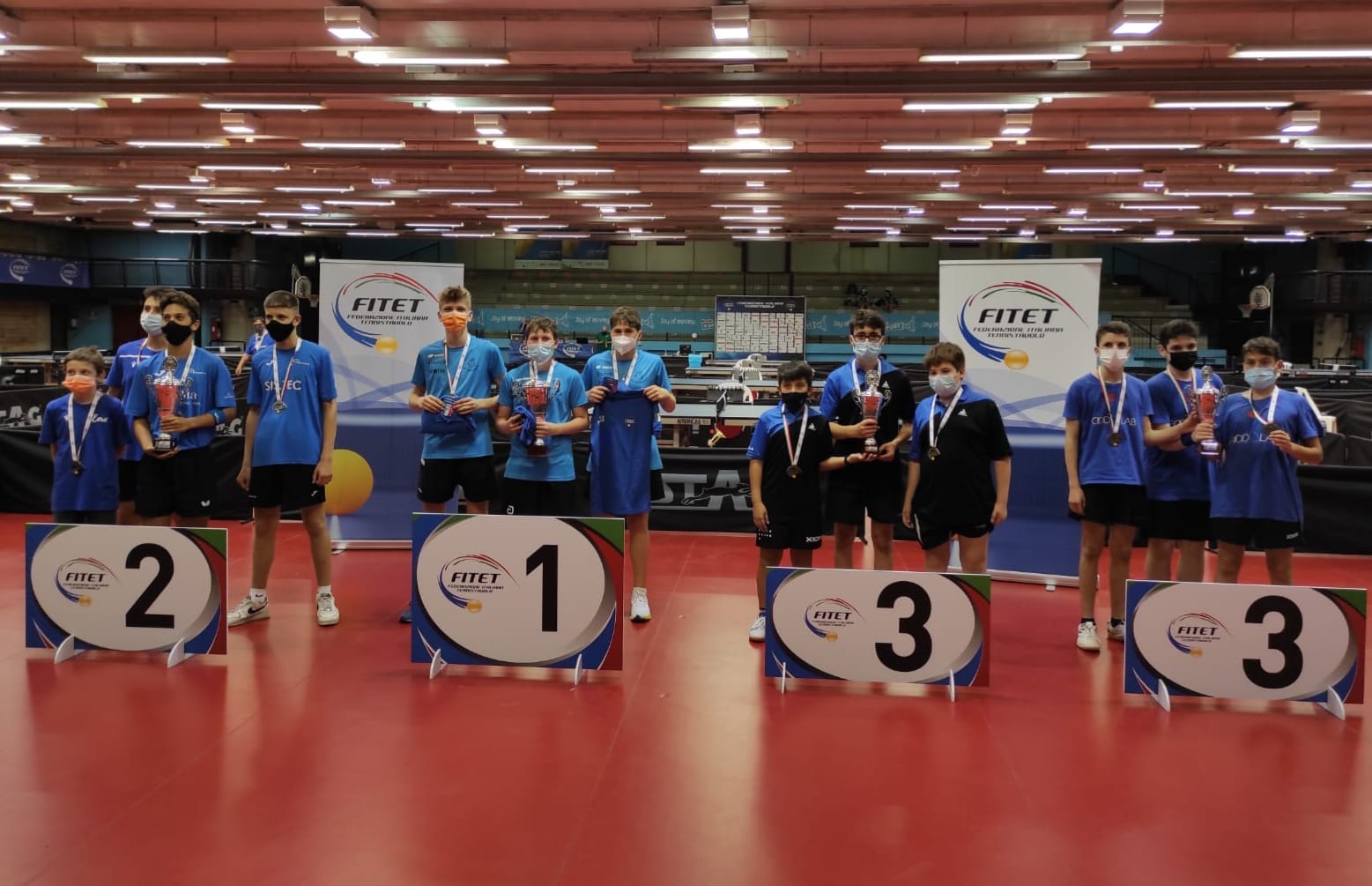 Campionati Italiani Giovanissimi Ragazzi e Allievi 2021 podio Allievi a squadre