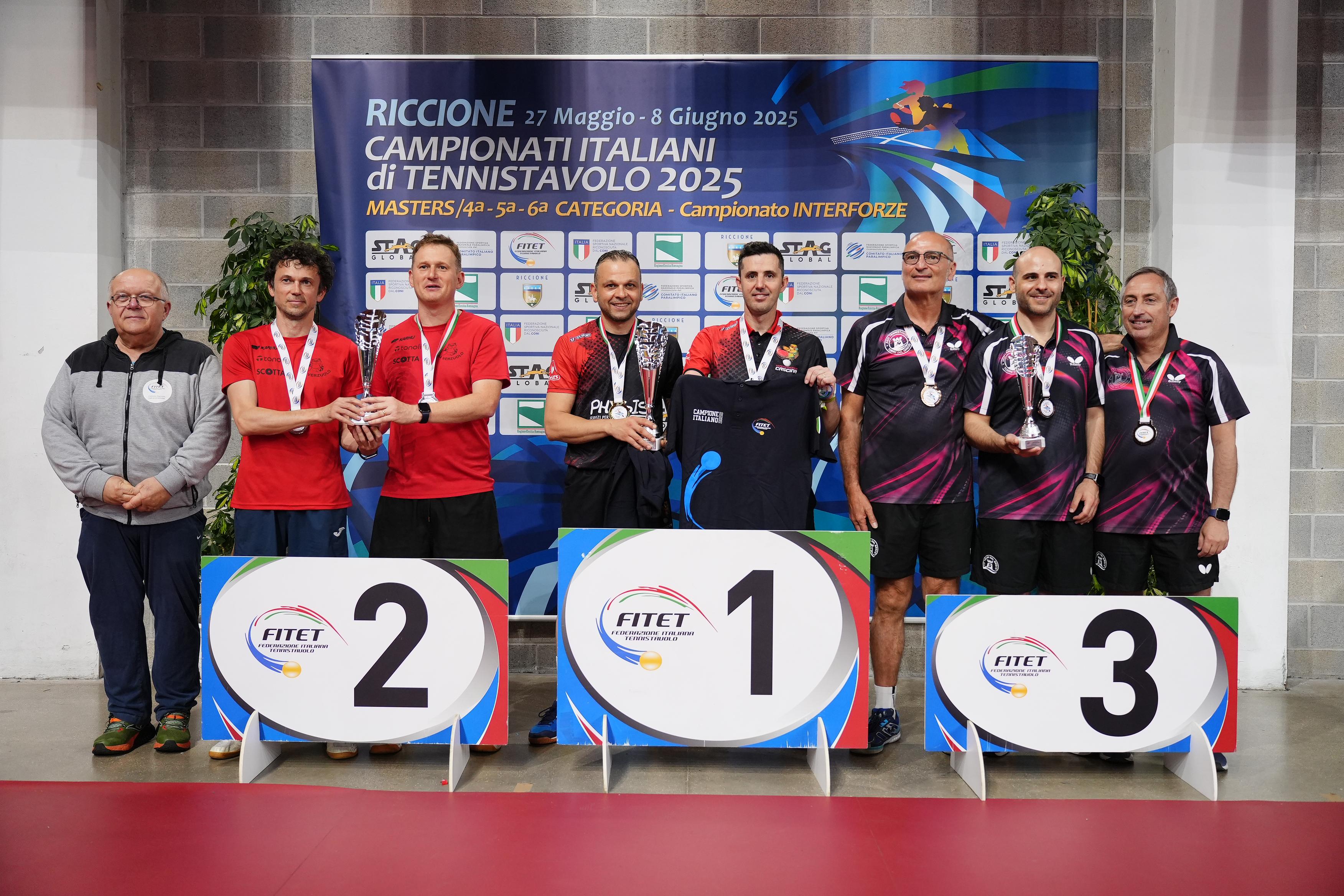 Campionati Italiani Master 2025 podio a squadre maschile