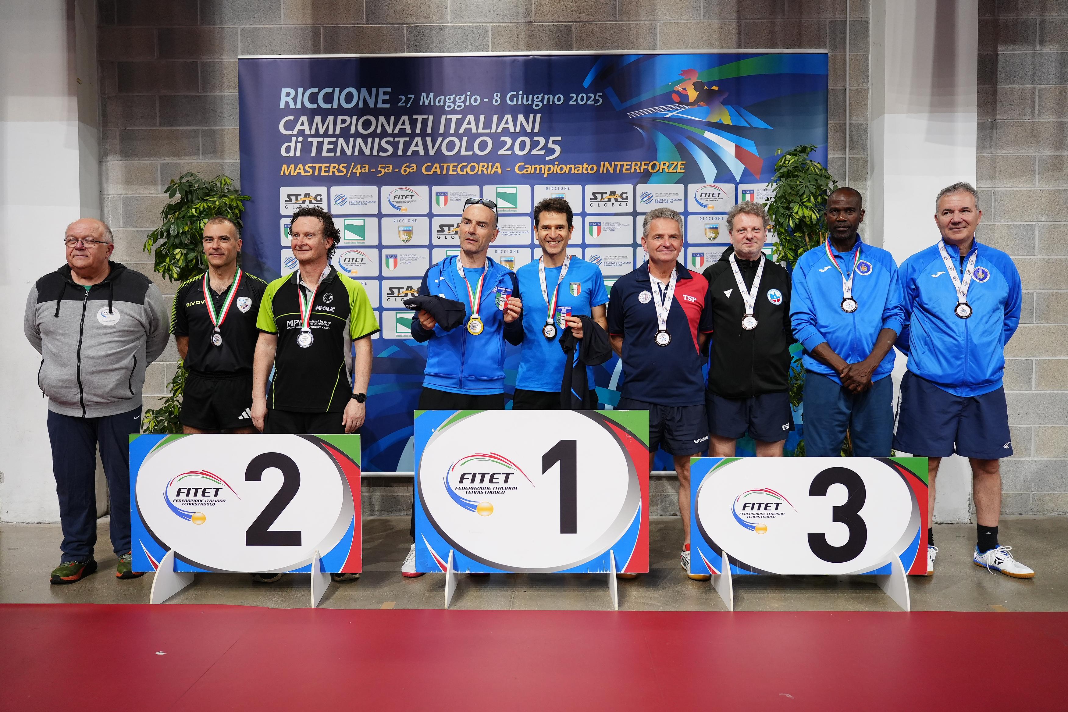 Campionati Italiani Master 2025 podio del doppio maschile Over 50