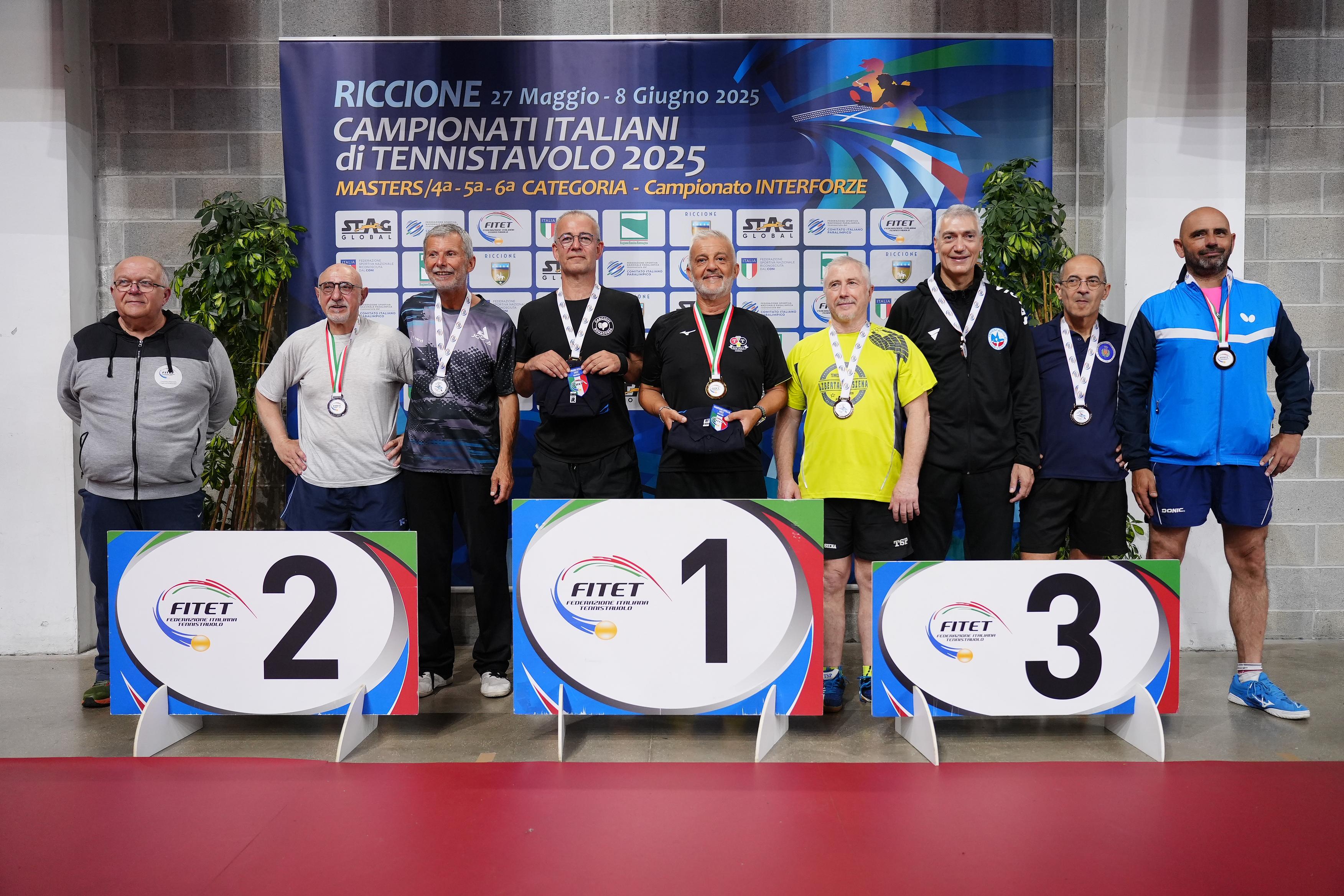 Campionati Italiani Master 2025 podio del doppio maschile Over 60