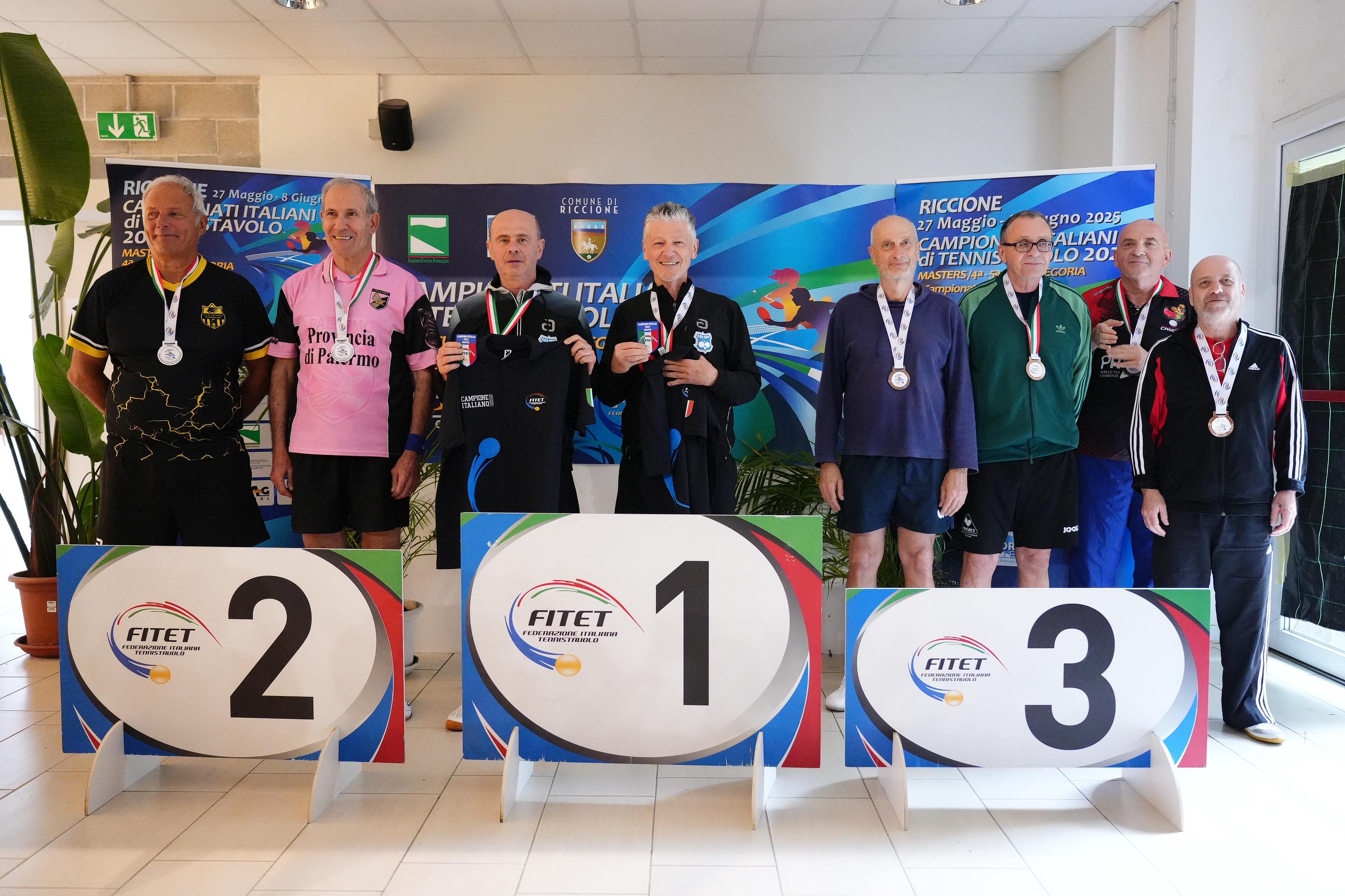 Campionati Italiani Master 2025 podio del doppio maschile Over 65