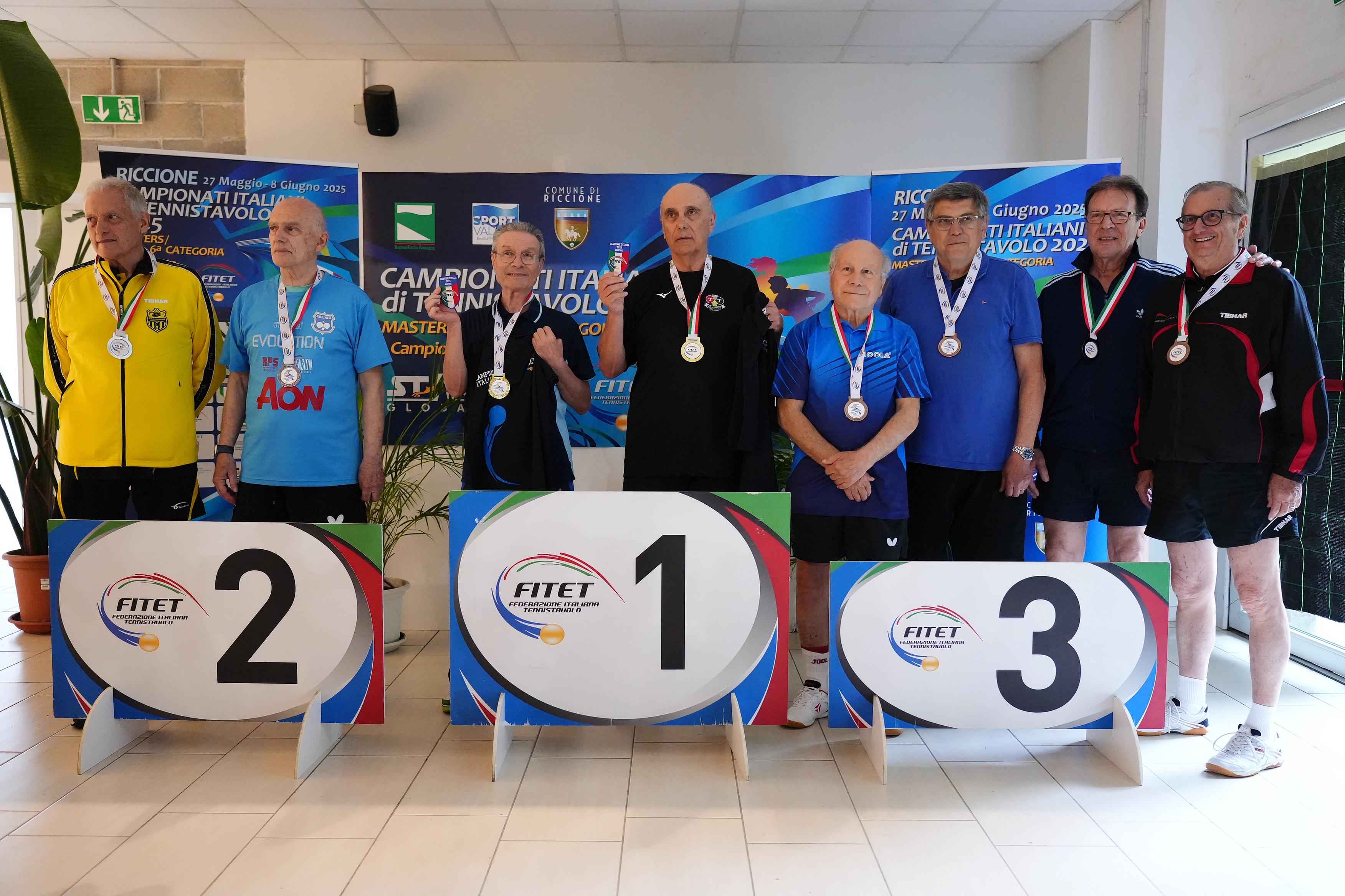 Campionati Italiani Master 2025 podio del doppio maschile Over 75