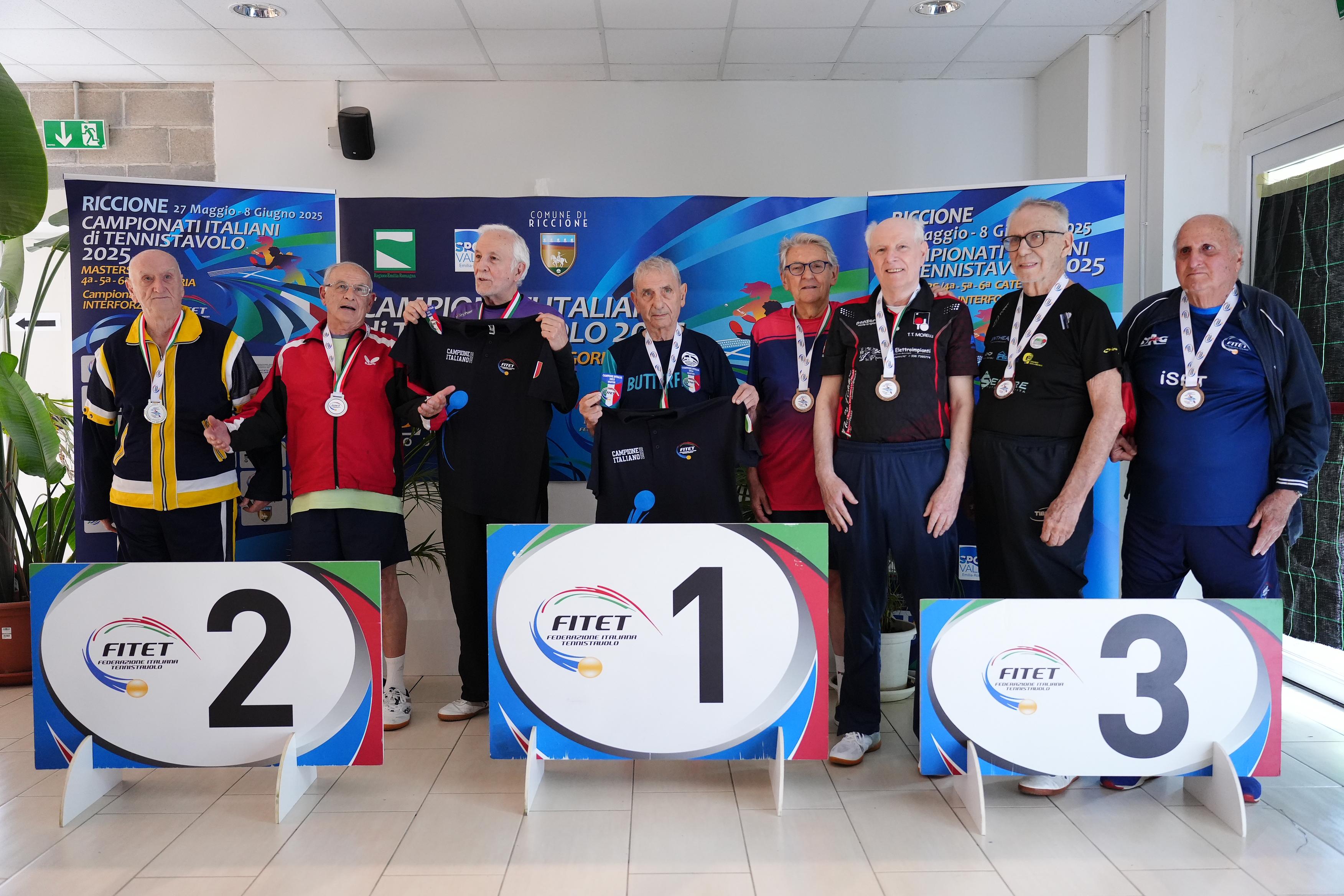 Campionati Italiani Master 2025 podio del doppio maschile Over 80