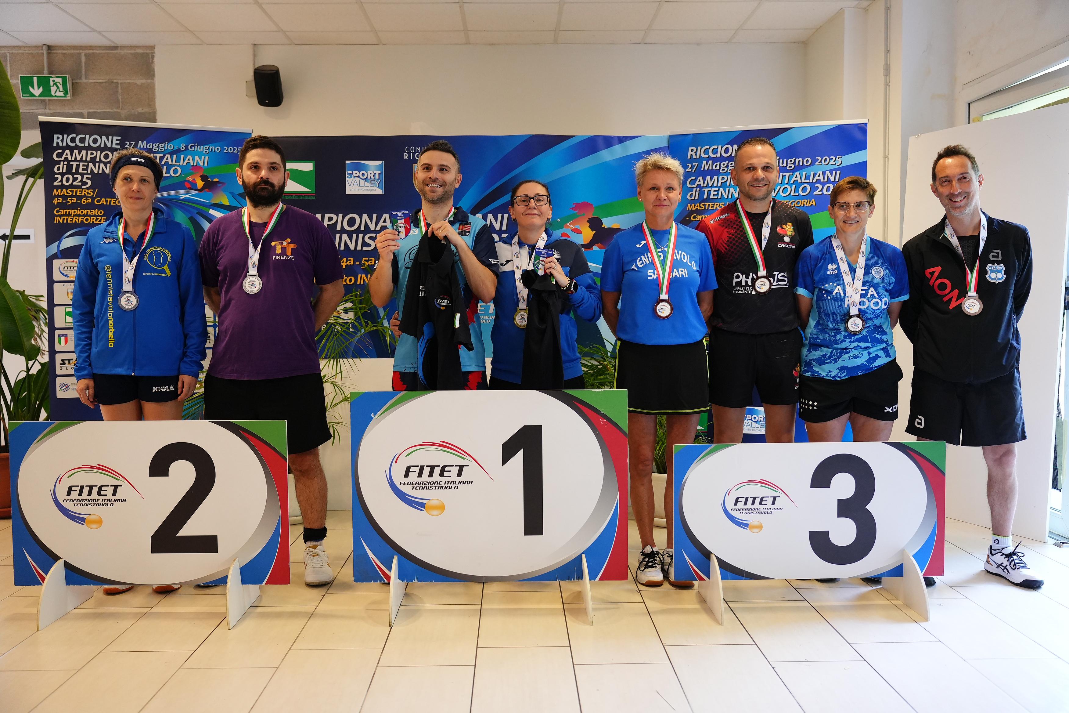 Campionati Italiani Master 2025 podio del doppio misto Over 40