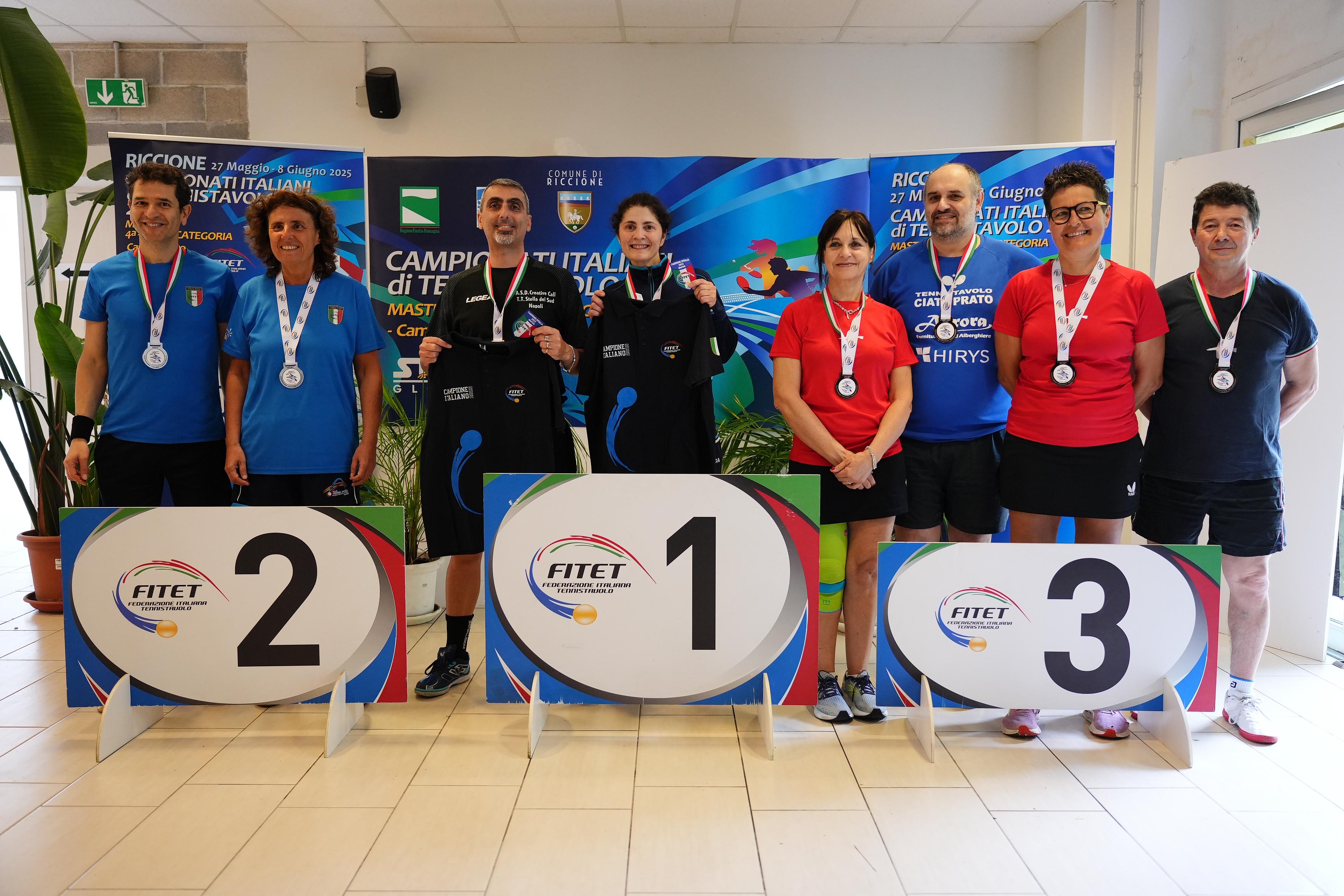 Campionati Italiani Master 2025 podio del doppio misto Over 50