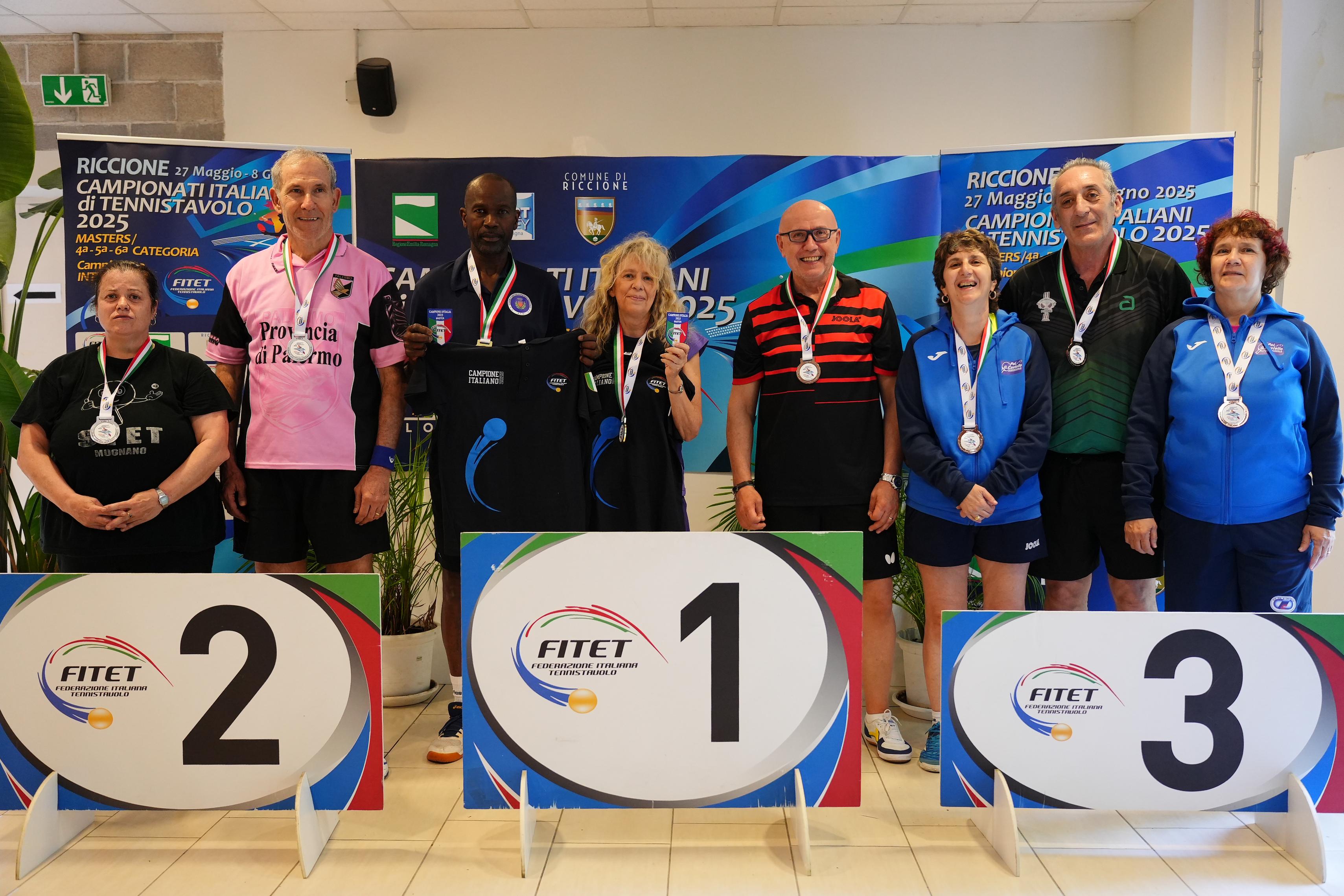 Campionati Italiani Master 2025 podio del doppio misto Over 60