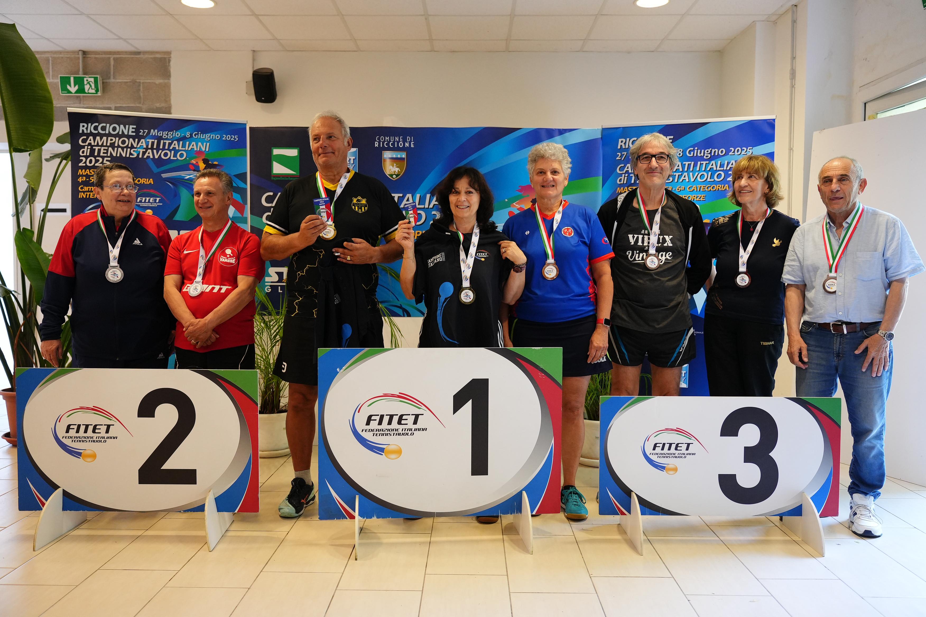 Campionati Italiani Master 2025 podio del doppio misto Over 65