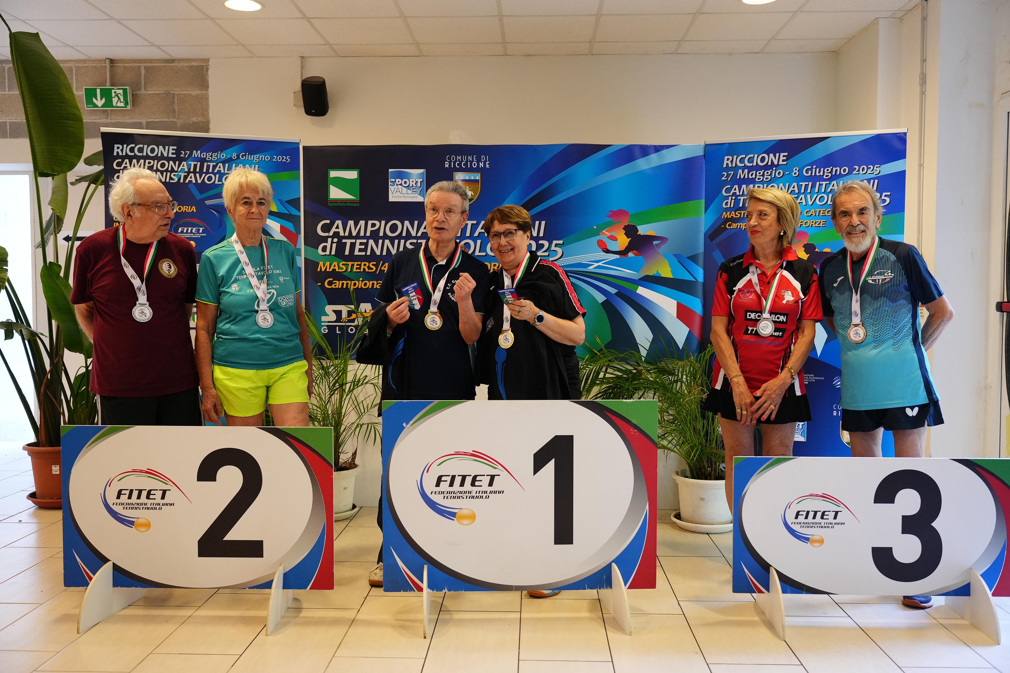 Campionati Italiani Master 2025 podio del doppio misto Over 75