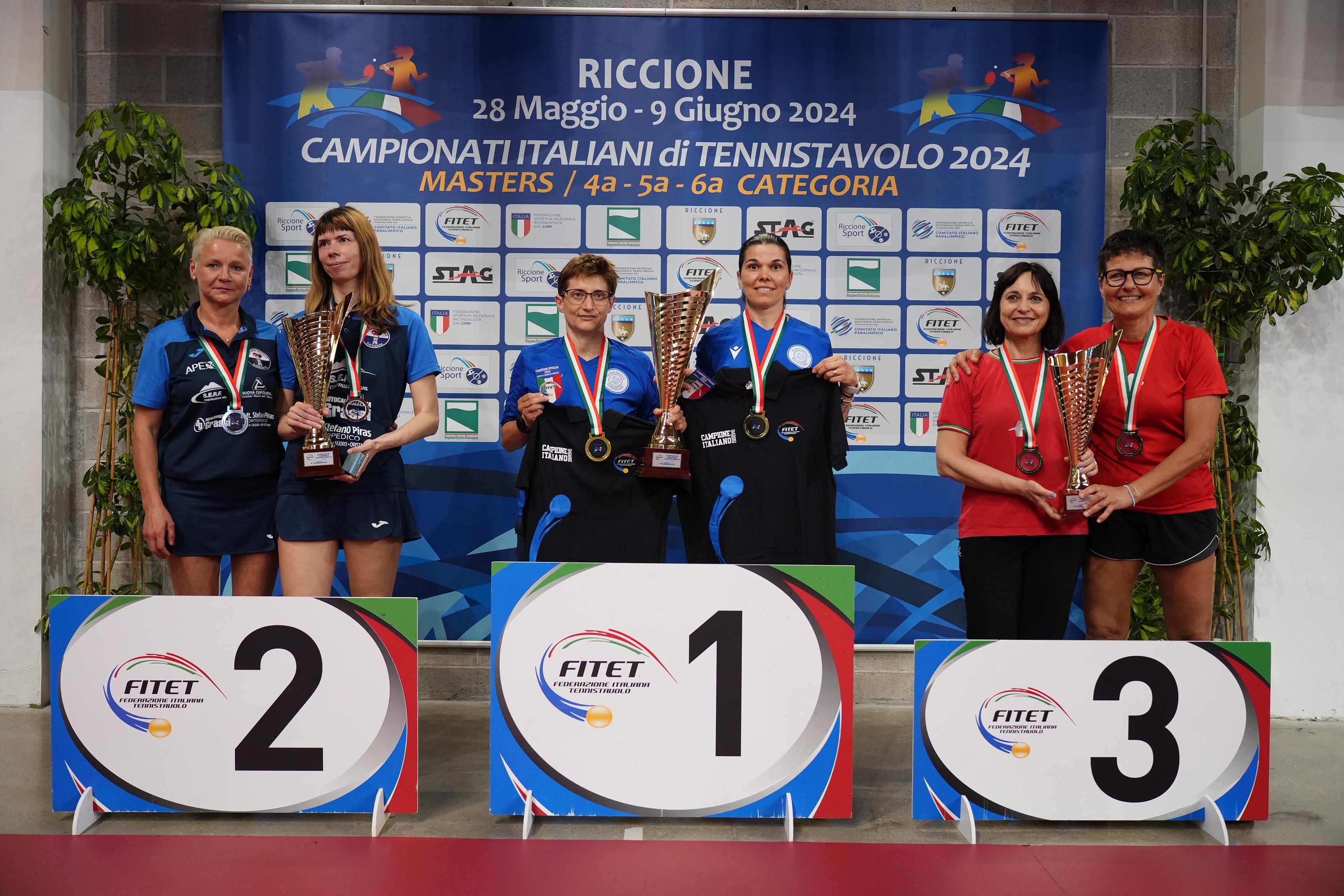 Campionati Italiani Master di Riccione 2024 podio dei playoff di serie A1 femminile