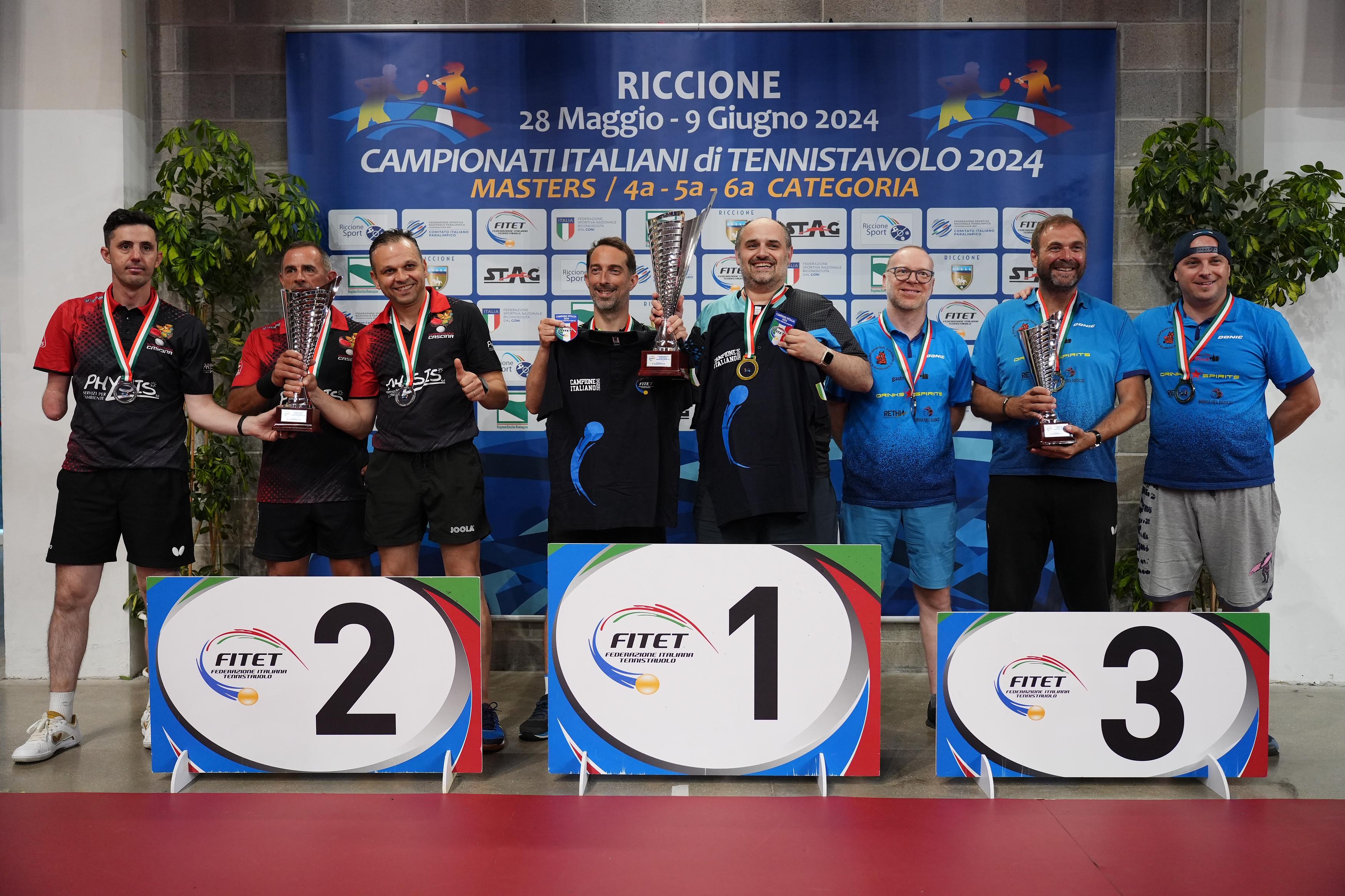Campionati Italiani Master di Riccione 2024 podio dei playoff di serie A1 maschile